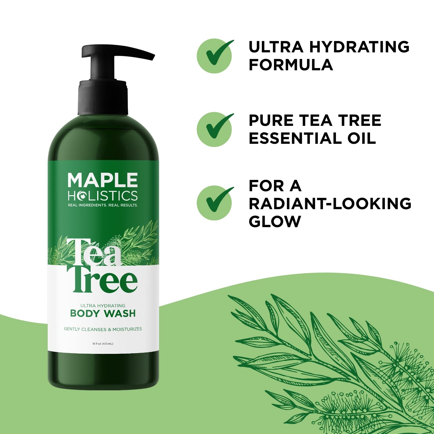 **Sulfate-Free Cleansing Body Wash & Shampoo Set - Tea Tree Oil Moisturizing Body Wash for Dry Skin & Degreasing Shampoo for Oily Hair - Essential Oils for Healthy Skin & Hair Care | Perfect for Daily Shower & Spa Relaxation**