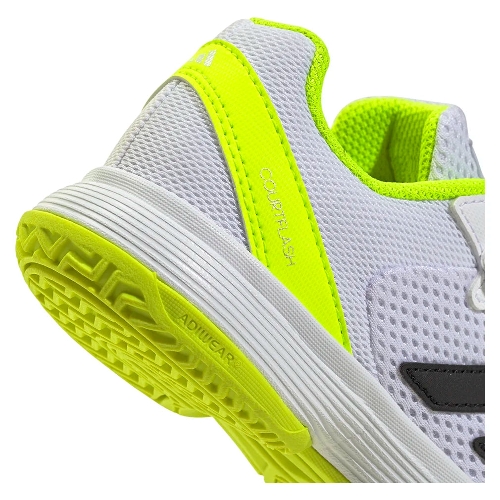 Junior's Courtflash Comfort Closure Tennis Shoes - White & Lucid Lemon - Lightweight Sneakers for Women & Girls - Perfect for Tennis, Running & Casual Wear