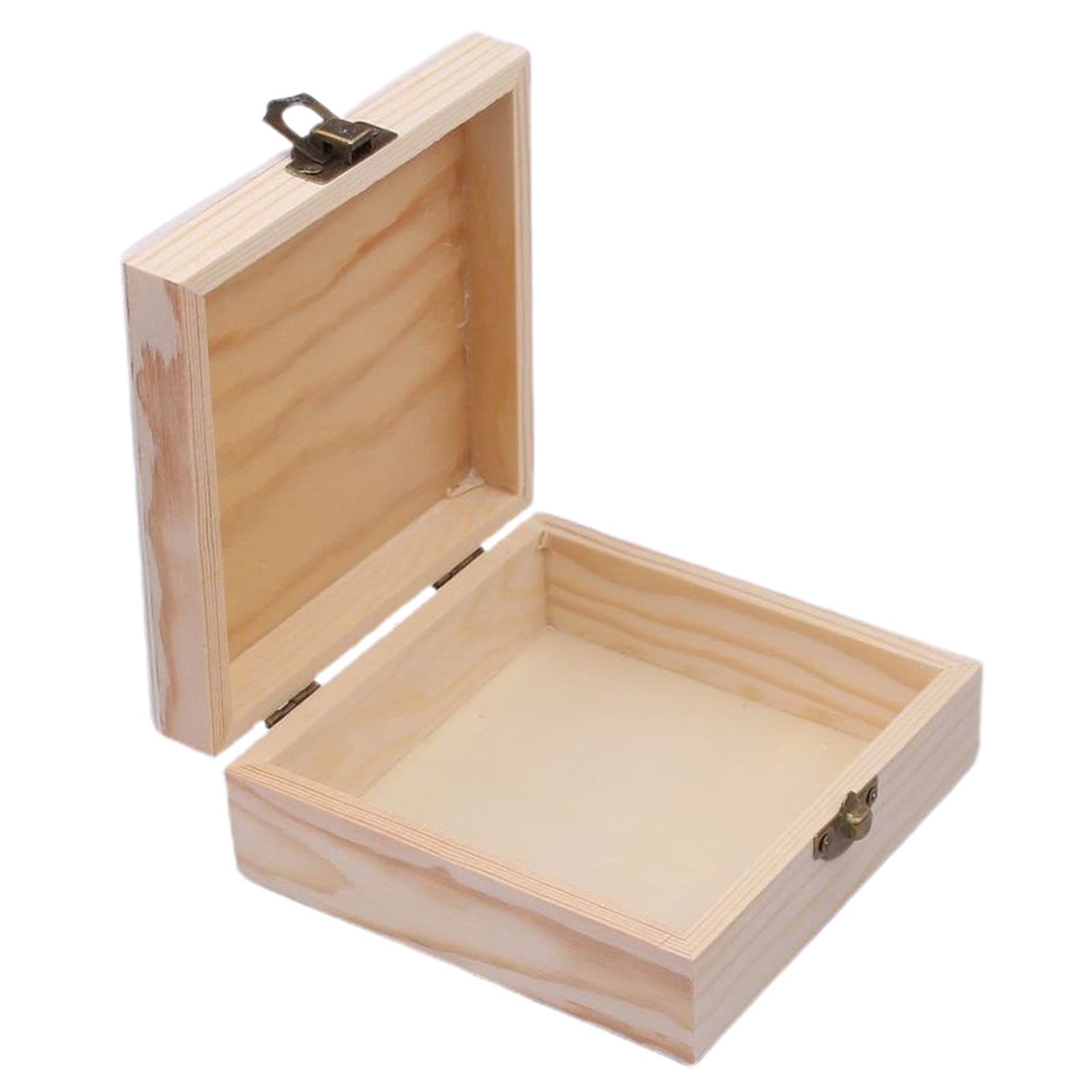 Unpainted Wood Jewelry Organizer Box - Space-Saving Ring & Earrings Storage Case for Tabletop - Perfect for Bedroom Vanity, Travel & Gift Giving