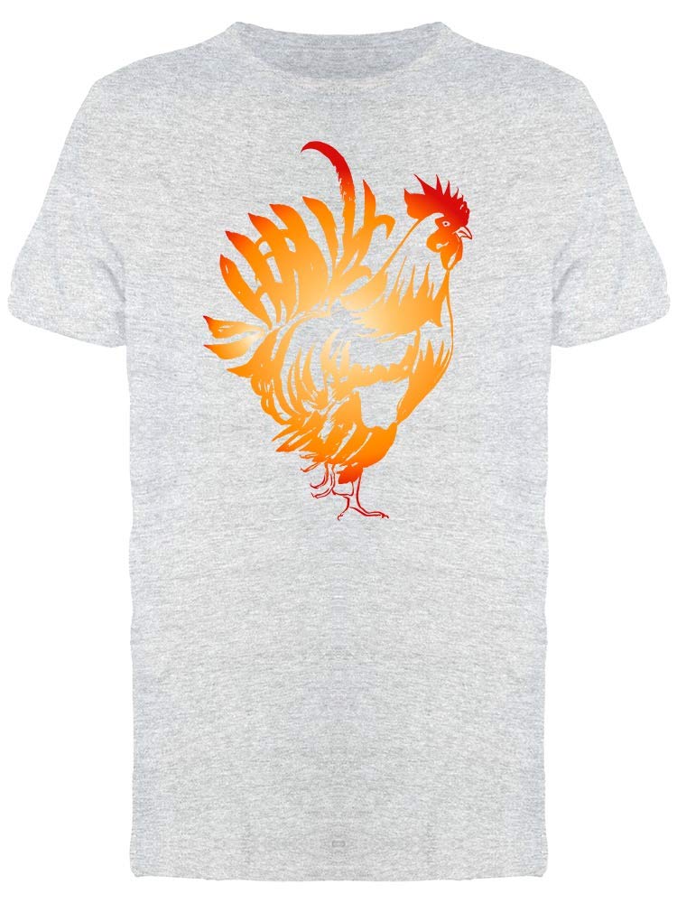 Red Fire Rooster Gradient T-Shirt for Men - Stylish Graphic Tee for Casual Wear, Street Fashion & Everyday Outfits