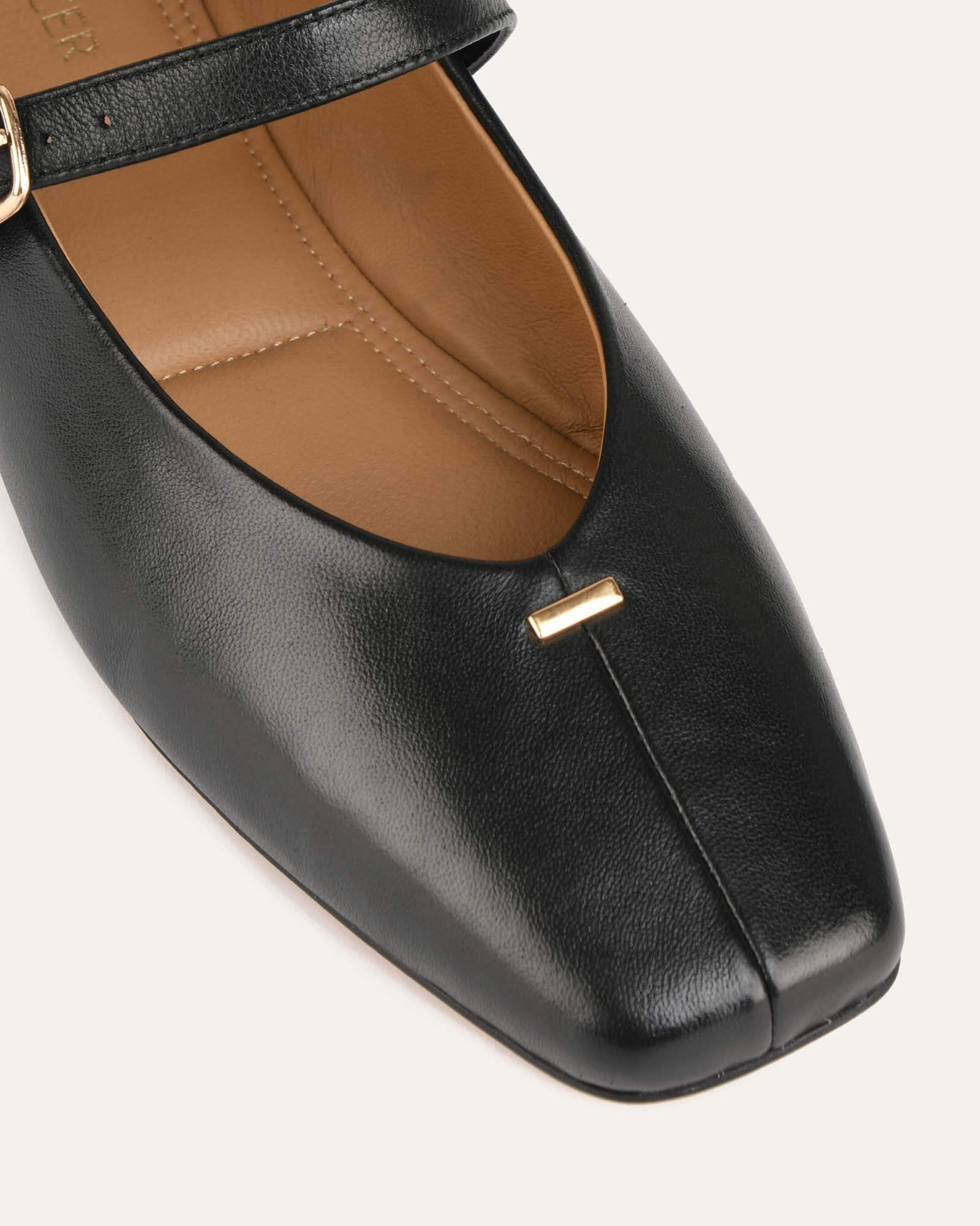 April Casual Flats - Black Leather Women's Shoes for Comfort & Style | Perfect for Work, Walking & Everyday Wear