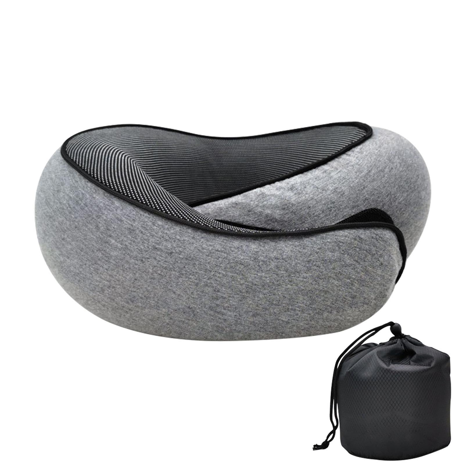 Comfortable Travel Neck Pillow - Pure Cotton Soft Memory Foam for Head, Neck & Chin Support | Perfect for Airplane, Car & Long Trips | Ergonomic Design for All Sleeping Positions