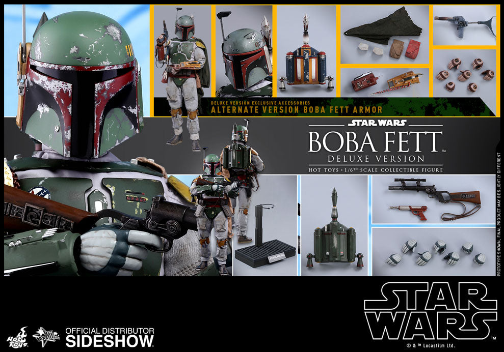 Hot Toys Star Wars Episode V: The Empire Strikes Back Boba Fett Deluxe Version 1/6 Scale Collectible Figure - Perfect for Display, Star Wars Merchandise Collection, and Gift for Fans