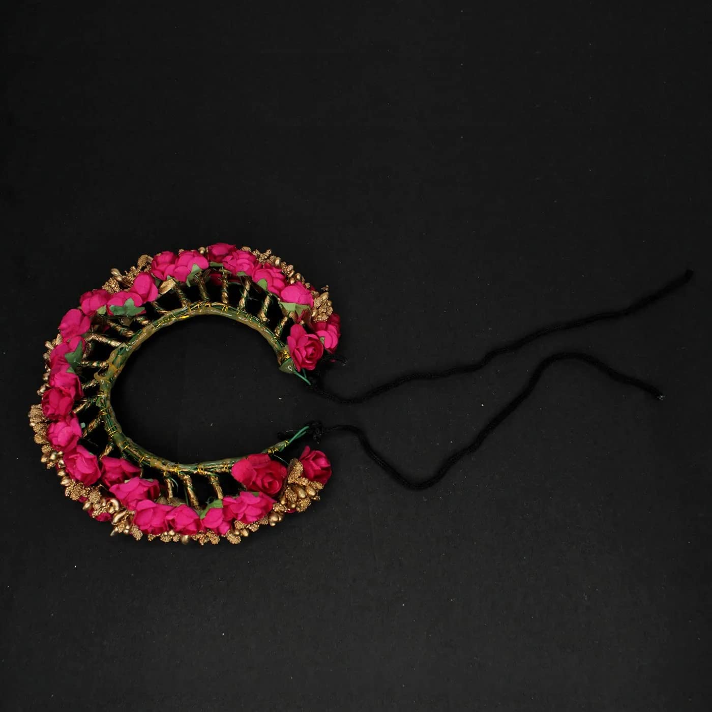 Artificial Rose Flower Hair Gajra for Women & Girls - Elegant Bridal Hair Accessory for Weddings, Parties & Special Occasions | Perfect for Indian Bridal Jewelry, Mehendi Ceremony & Festival Hairstyles