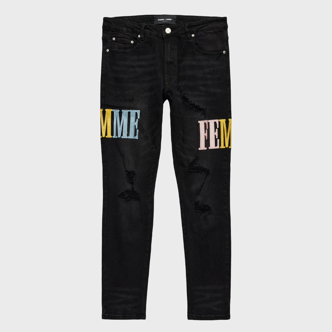 Men's & Women's Letterman Denim Jacket in Black, Baby Blue, Pink & Yellow (HFSP202111) - Vintage Style Varsity Jacket for Casual Wear & School Spirit
