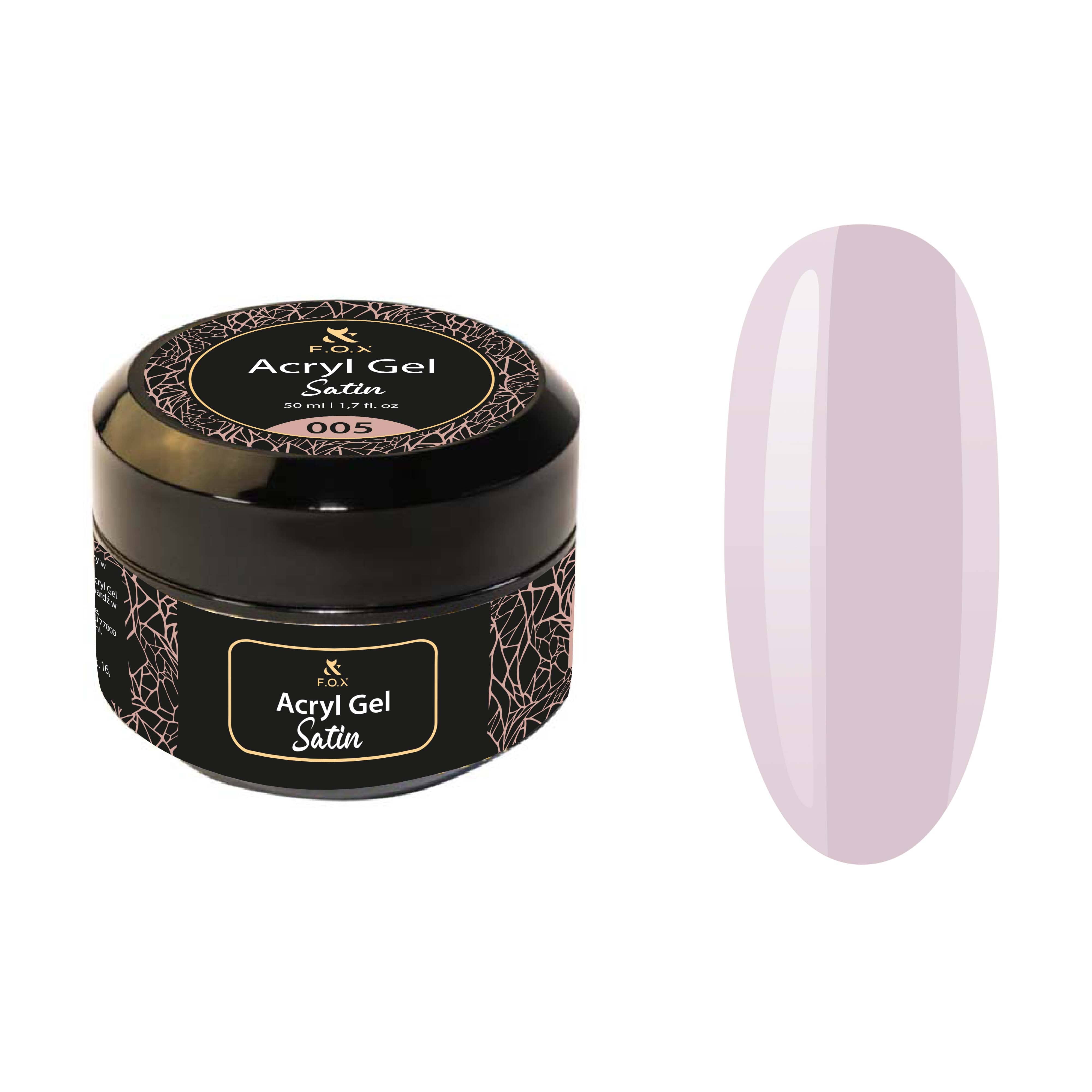 F.O.X Acryl Gel Satin 005 - 50ml Professional Nail Polish for Salon & Home Manicure - Long Lasting Shine & Chip-Resistant Finish - Perfect for Nail Art, Gel Extensions & DIY Nail Designs