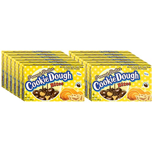 Peanut Butter Chocolate Covered Edible Cookie Dough Bites - Egg-Free Cookie Dough Candy - 12 Pack (3.1 oz Each) - Perfect for Snacking, Gifts & Party Favors