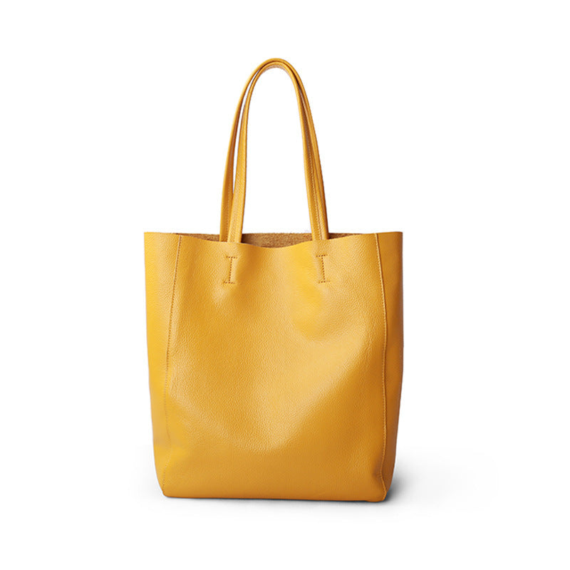 Premium Genuine Leather Tote Bag - Large Capacity Cowhide Shoulder Bag for Women, Soft & Durable - Perfect for Work, Travel & Everyday Use