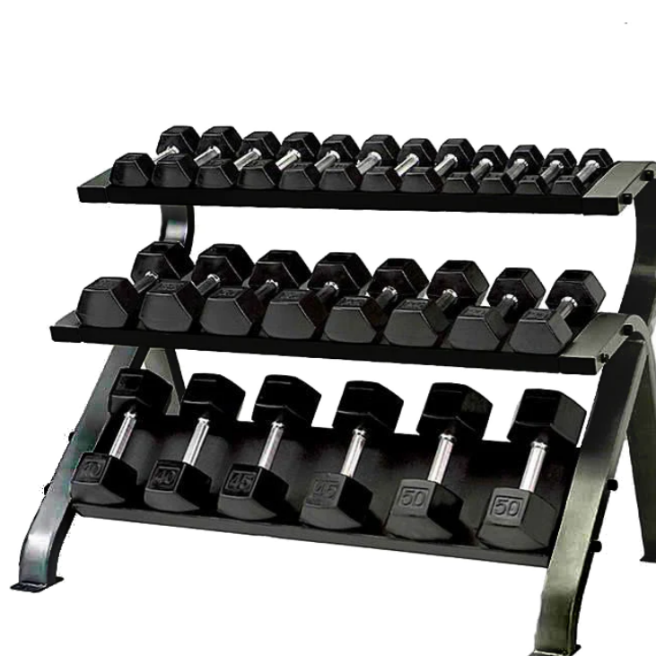Hexagonal 3-Tier Dumbbell Rack by Element Fitness - Heavy Duty Dumbbell Storage Stand for Home Gym, Commercial Use & Fitness Studios (Weights Sold Separately) - Perfect for Organizing Dumbbells in Small Spaces & Garage Gyms