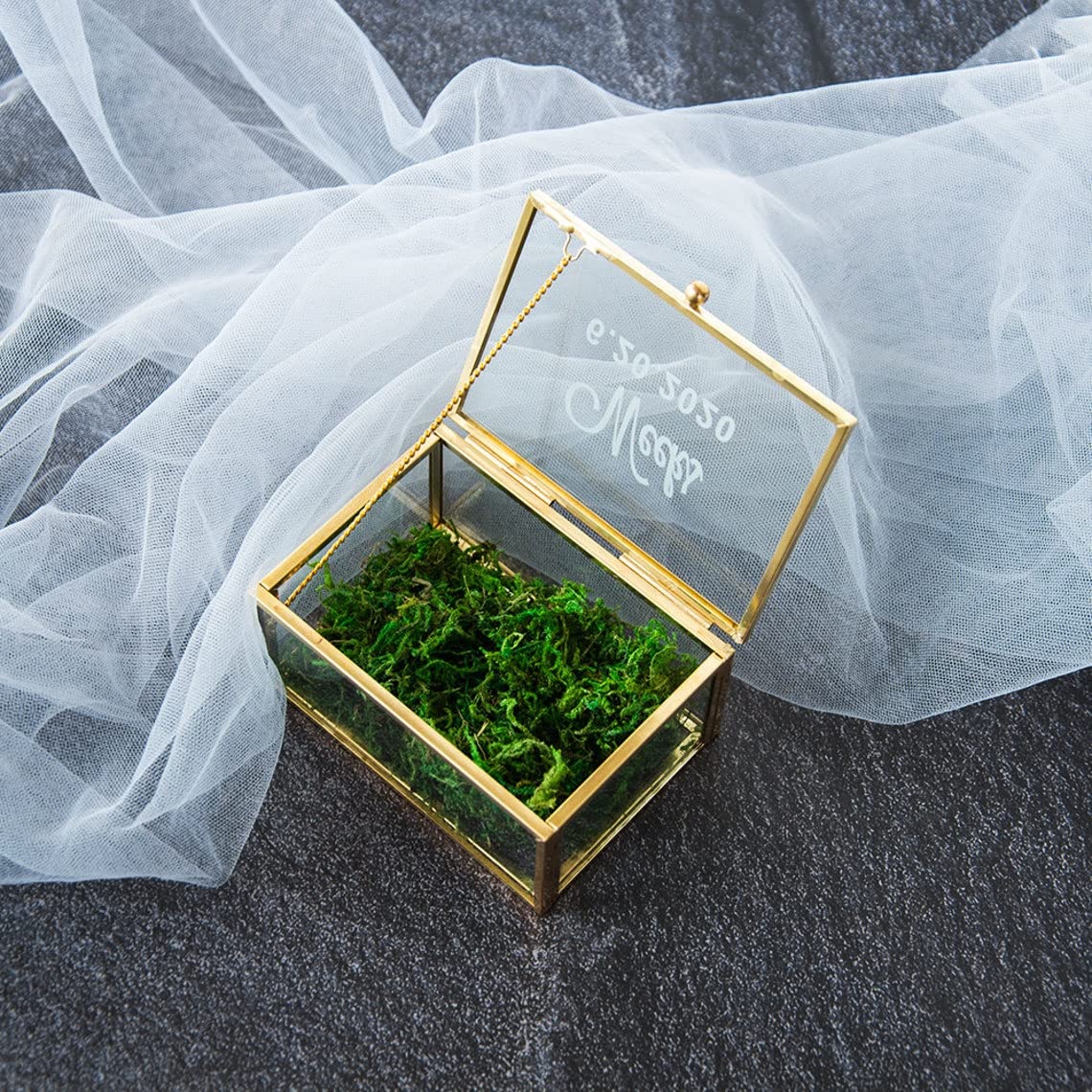 Vintage Glass Jewelry Box - Wedding Ring Organizer for Engagement & Ceremonies