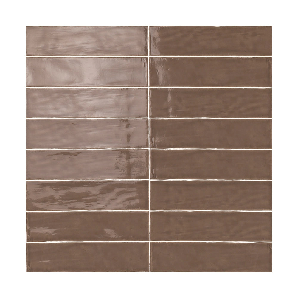 ModLine Ceramic Wall Tiles - 3x12 Inch Espresso Brown Glossy Subway Tiles for Kitchen Backsplash & Bathroom Renovation