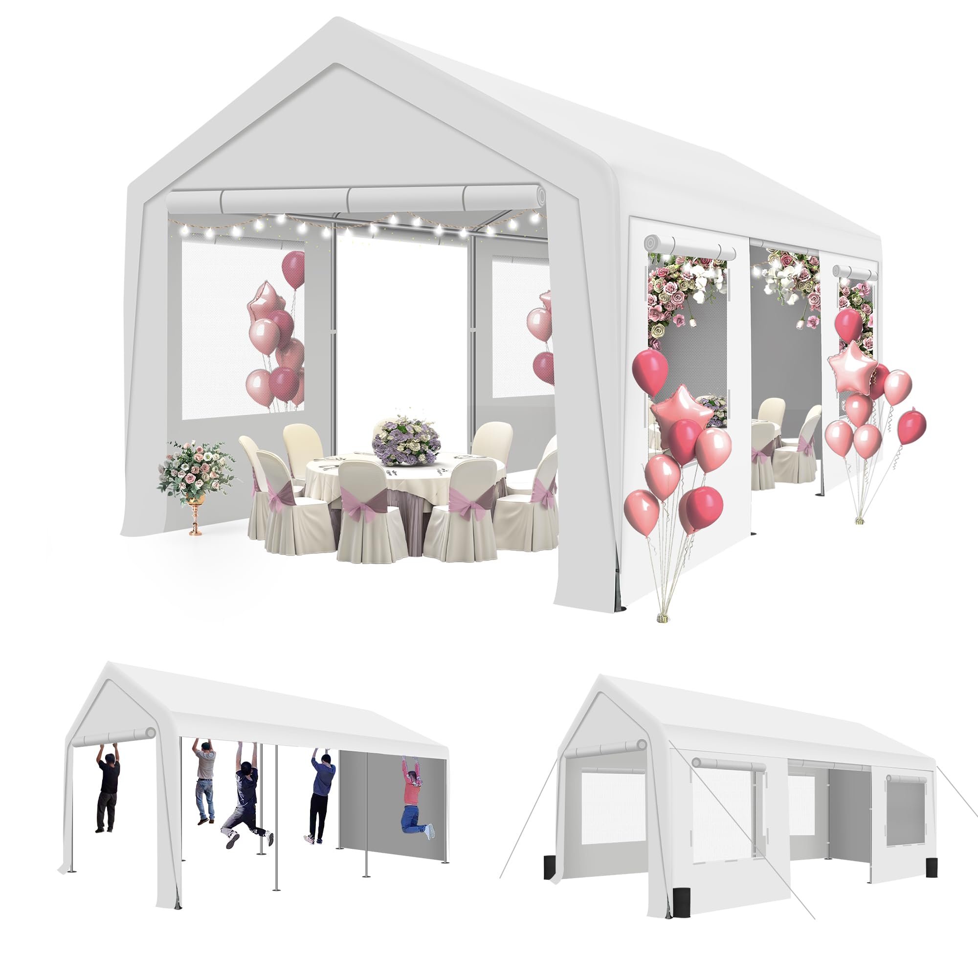 10' x 20' Heavy Duty Canopy Tent - Waterproof Outdoor Party Shelter with 4 Sand Bags for Weddings, Birthday Parties, and Events | Perfect for Backyard Gatherings, Farmers Markets, and Camping Trips