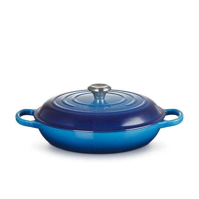 Le Creuset 4.7 Quart Enameled Cast Iron Braiser - Blueberry | Perfect for Slow Cooking, Roasting & Searing | Stovetop to Oven Safe | Ideal for Family Dinners & Entertaining