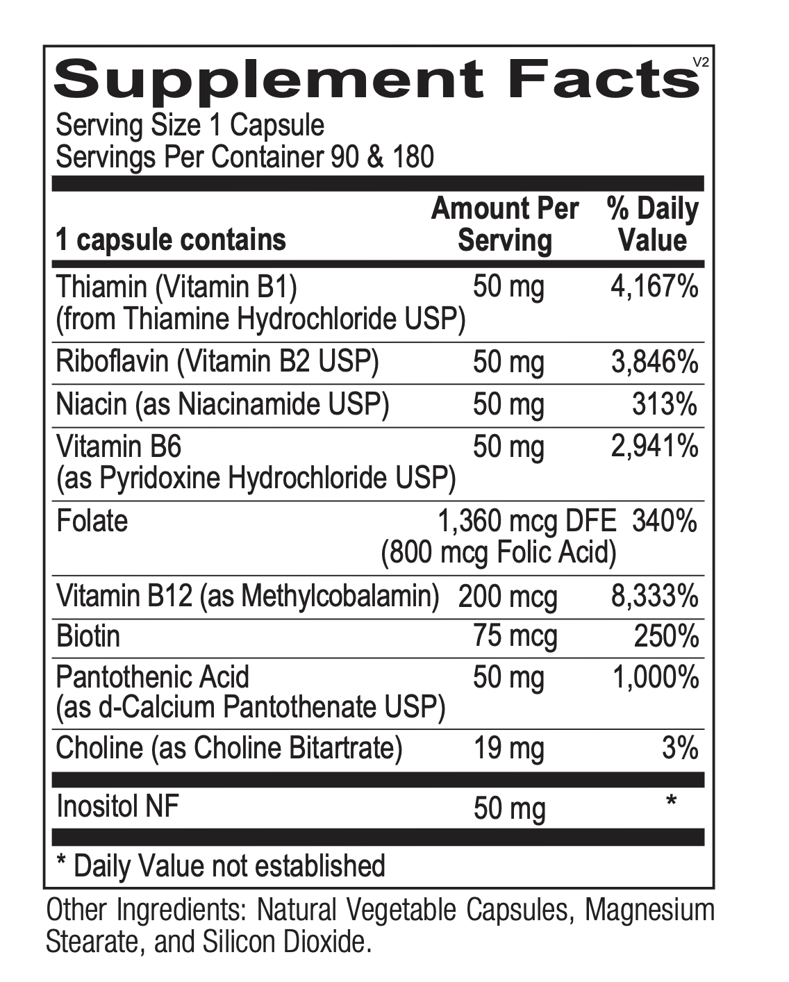 Ortho B Complex Vitamin Supplement - 90 Capsules for Energy, Metabolism & Nervous System Support | Daily Immune Booster for Men & Women
