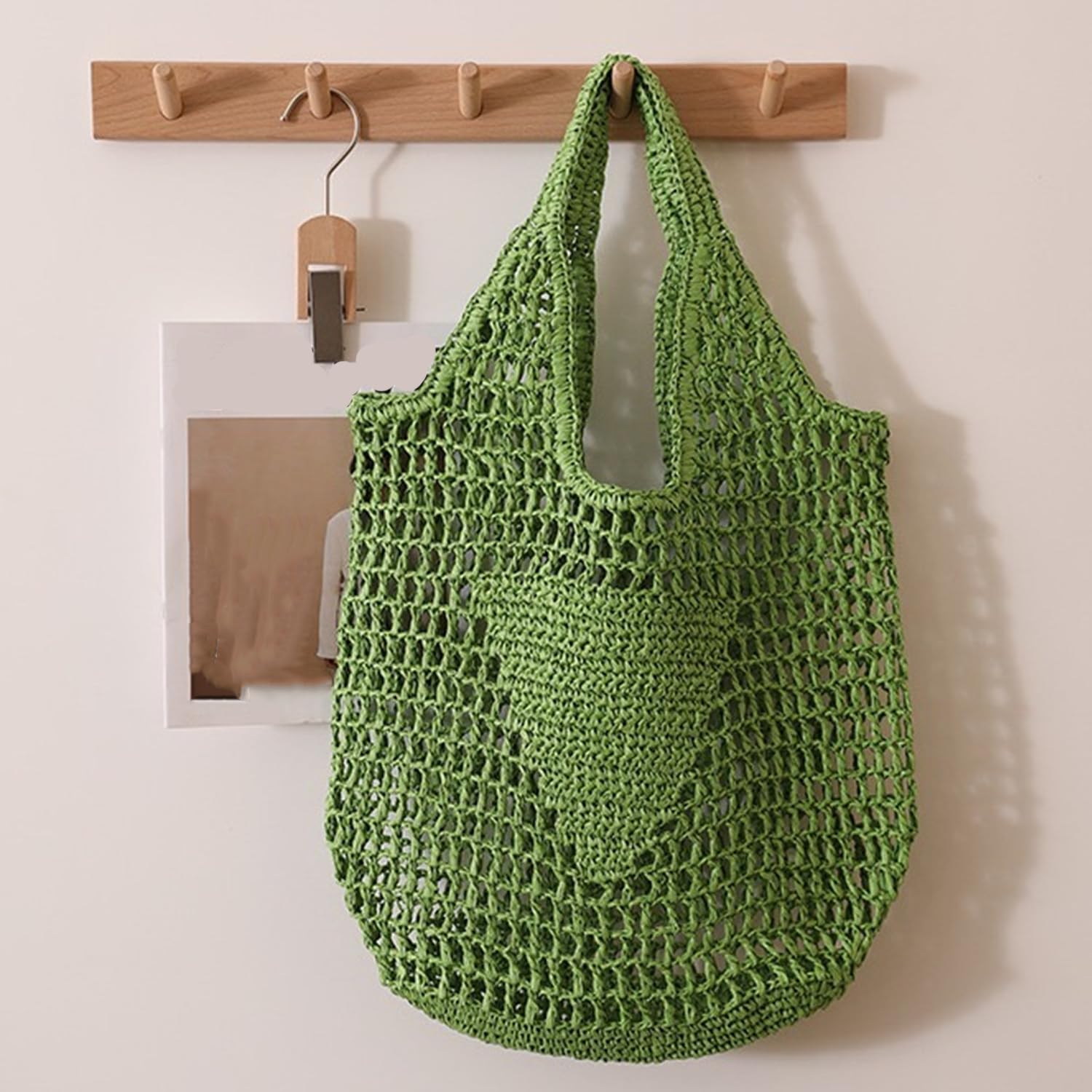 Customizable Personalized Women's Straw Mesh Tote Bag - Breathable Hollowed Out Beach Bag for Sunbathing, No Sand or Gravel Carry - Summer Shoulder Bag with Name Embroidery | Perfect for Beach Vacations, Pool Parties & Outdoor Picnics