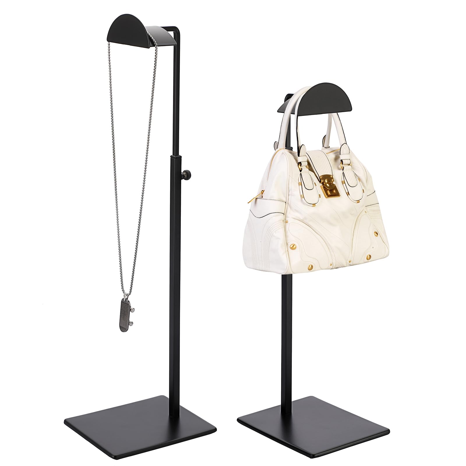 JUXYES Adjustable Handbag Display Stand - Pack of 2, Single-Side Retail Countertop Rack for Purses, Totes & Wallets | Perfect for Boutique, Retail Store & Trade Show Displays