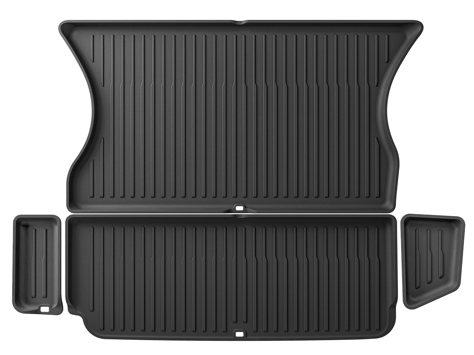 **LUCKEASY 4pcs Cargo Liner Mat for 2022-2025 Tesla Model X (5 Seater) - All-Weather TPE Trunk Liner, Anti-Friction Rear Trunk Pads - Perfect for Road Trips, Camping & Daily Use**