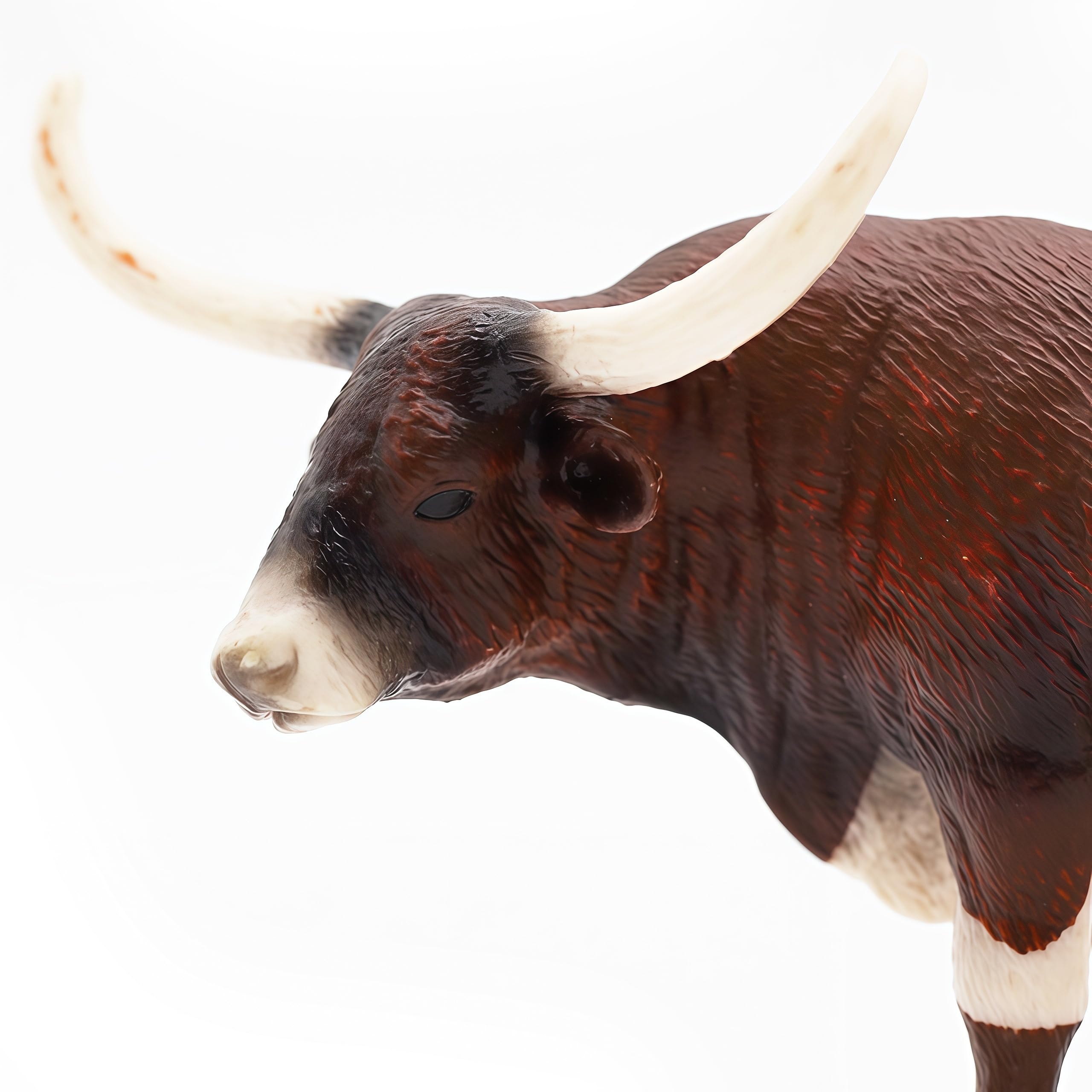 Gemini & Genius Realistic Hand-Painted Longhorn Cow Action Figure - 6 Inch Durable Farm Animal Toy for Kids, Boys & Girls - Perfect for Farm Playsets, Educational Gifts & Pretend Play Scenes