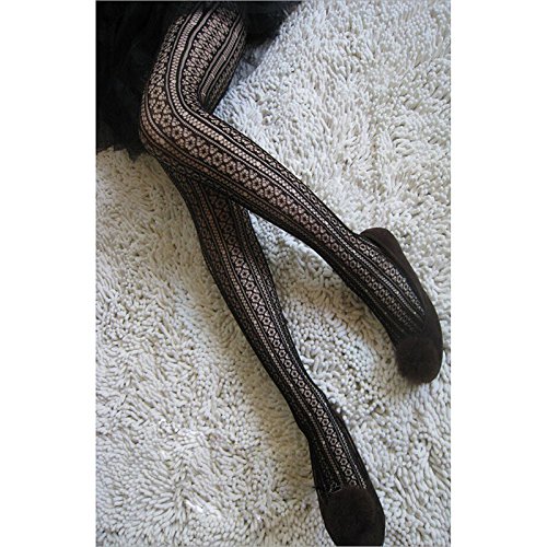 Fashion Women's Soft Striped Lace Pattern Tights - Sheer Mesh Pantyhose & Stockings for Casual Wear, Office Outfits and Special Occasions