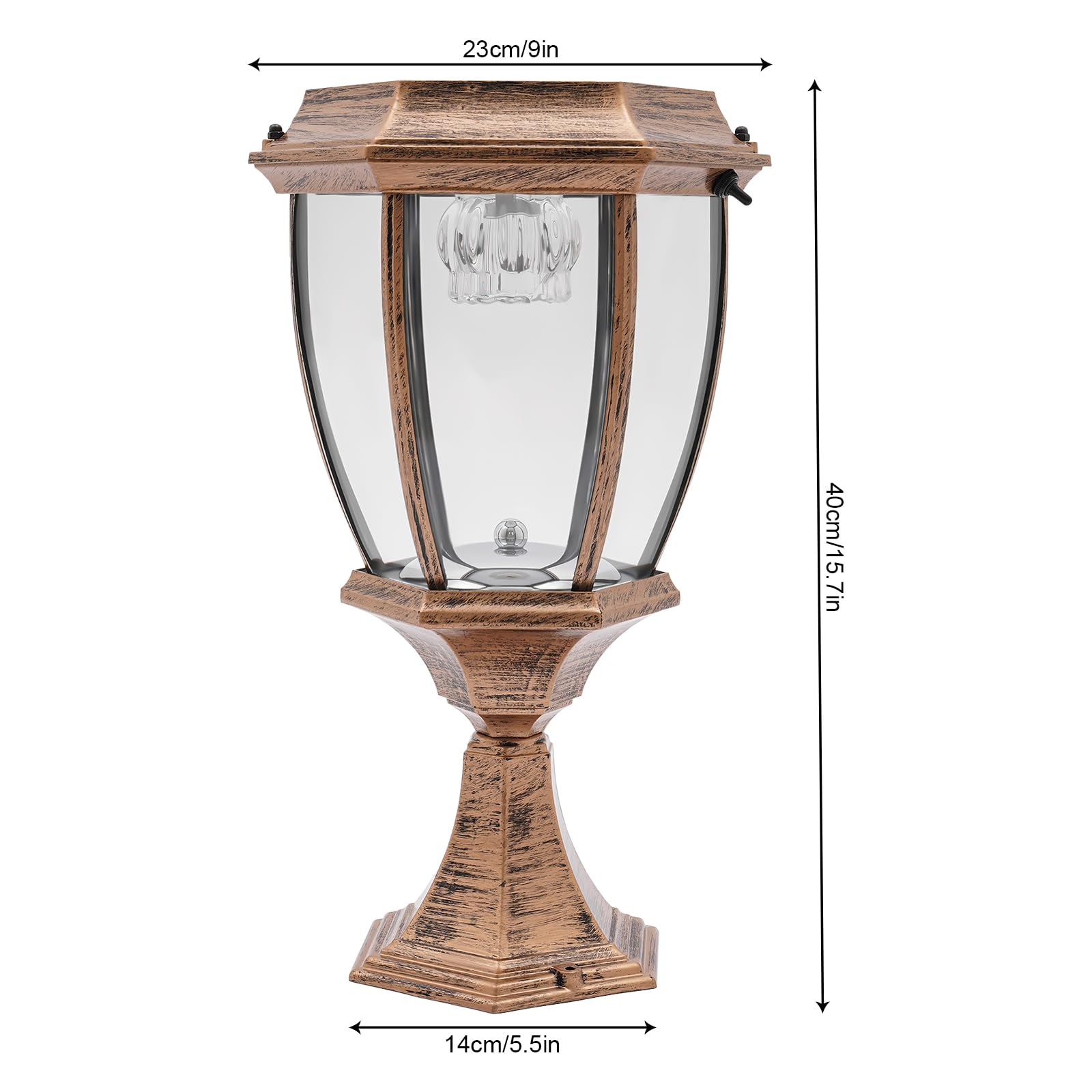 Solar Powered LED Garden Lights - Warm White Outdoor Pillar Lights for Yard, Post, and Pole Mount | Auto On/Off, Weatherproof, Bronze Finish | Perfect for Pathways, Patios, and Landscape Lighting