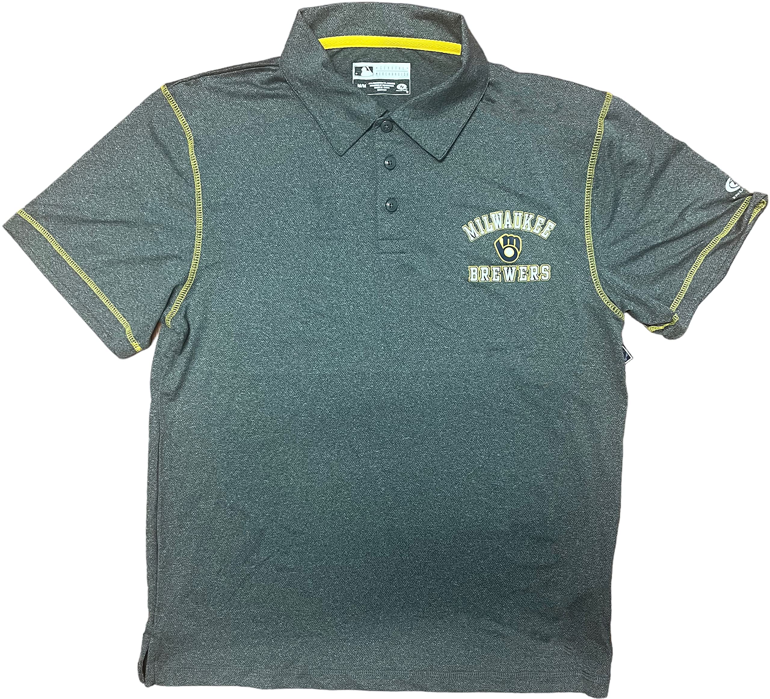Milwaukee Brewers Men's Moisture Wicking Polo Shirt - Quick Dry Performance Baseball Jersey for Fans & Players - Perfect for Games, Tailgating & Outdoor Activities
