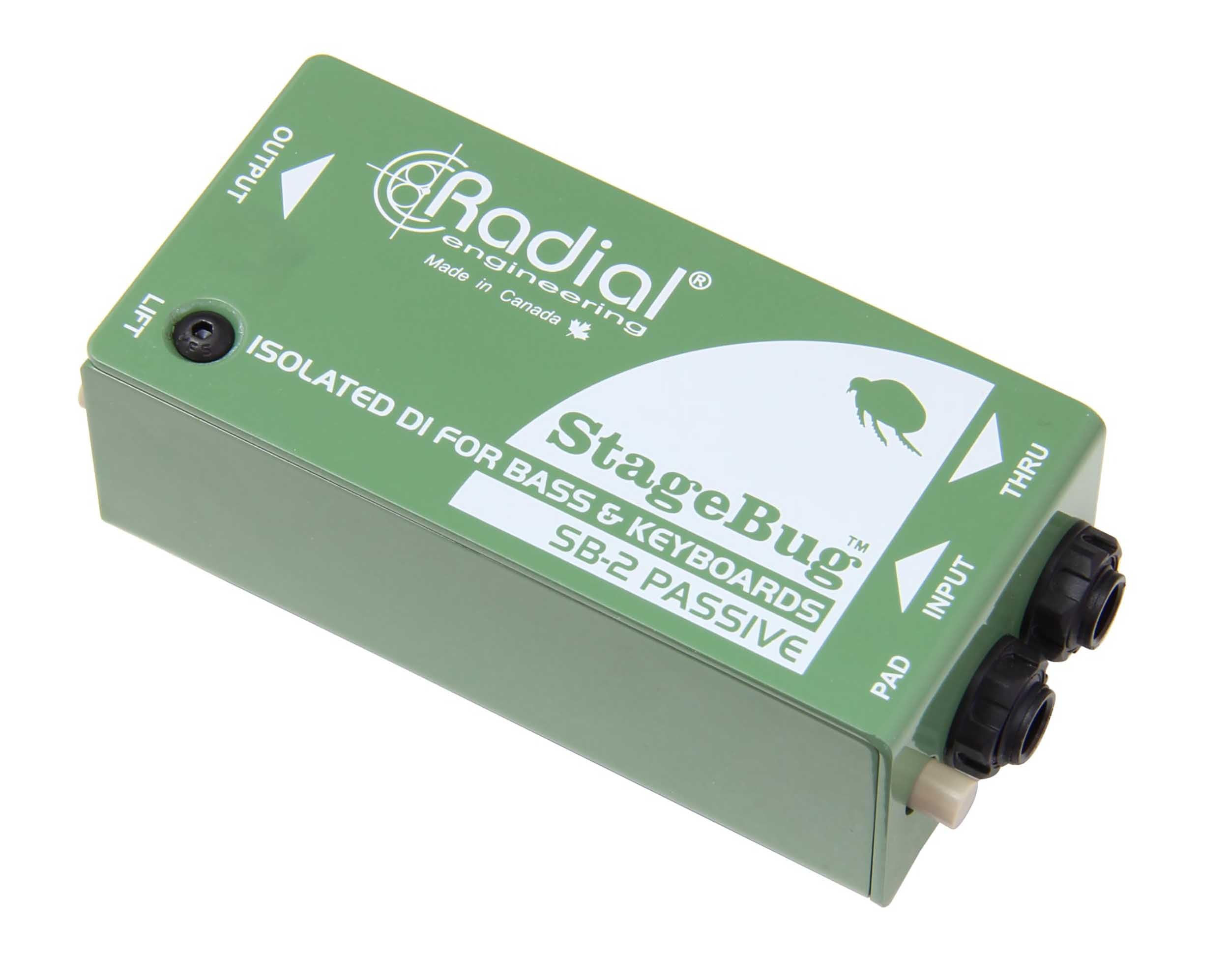 Radial StageBug SB-2 1-Channel Passive DI Box for Guitar & Bass - Professional Direct Input Box for Live Performances & Studio Recording