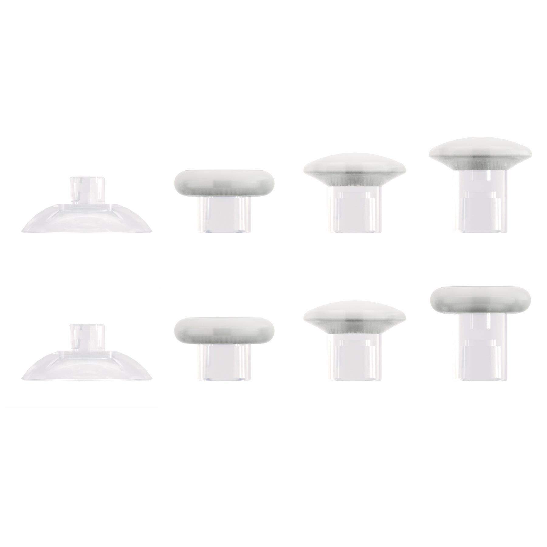 eXtremeRate Transparent Interchangeable Ergonomic Thumbsticks for Nintendo Switch Pro Controller - 3 Height Domed & Concave Grips, Adjustable Joystick Replacement (KRM523) | Perfect for Gaming, DIY Customization & Enhanced Control