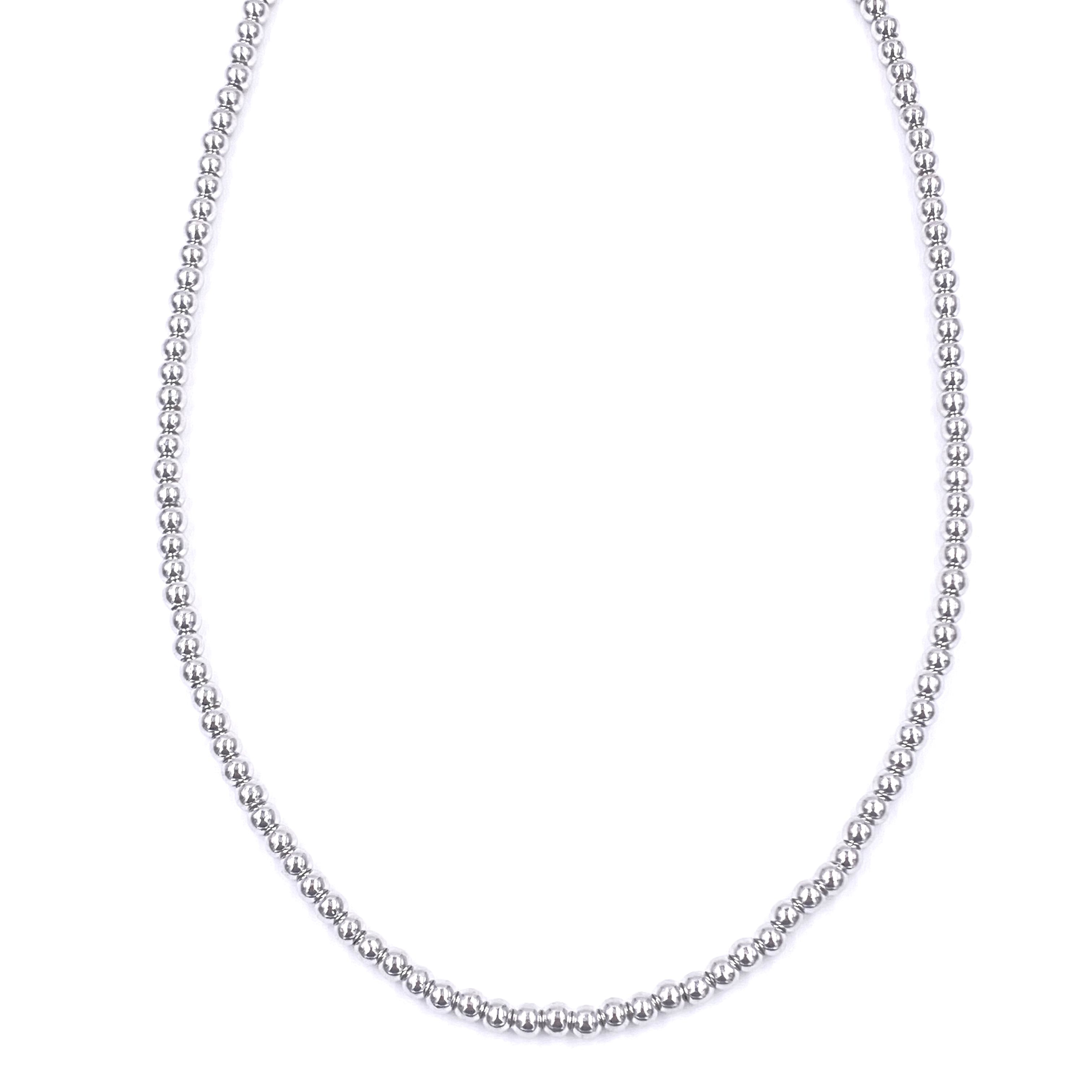 Ashley Gold Stainless Steel 4MM Beaded Ball Necklace - Elegant Jewelry for Women, Perfect for Everyday Wear & Special Occasions