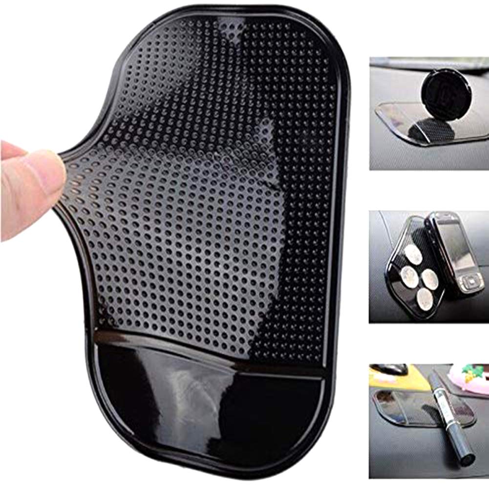 Non-Slip Car Dashboard Mat 10-Pack - Extra Thick Anti-Slide Pad for Radar Detector & Phone - Black - Perfect for Road Trips & Daily Commutes