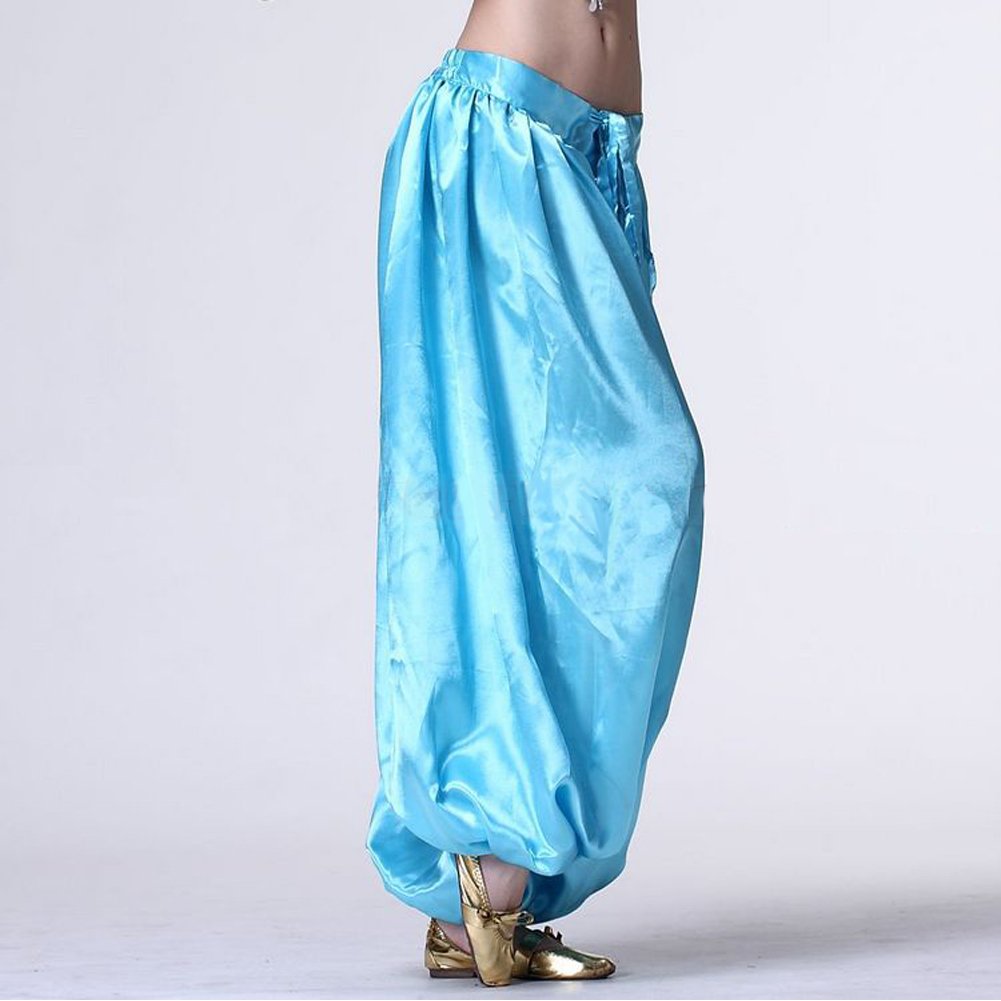 MUNAFIE Metallic Palazzo Pants for Praise Dance, Belly Dance & Carnival - Shiny Satin Wide Leg Pants for Women - Perfect for Arab Festivals, Performances & Special Occasions