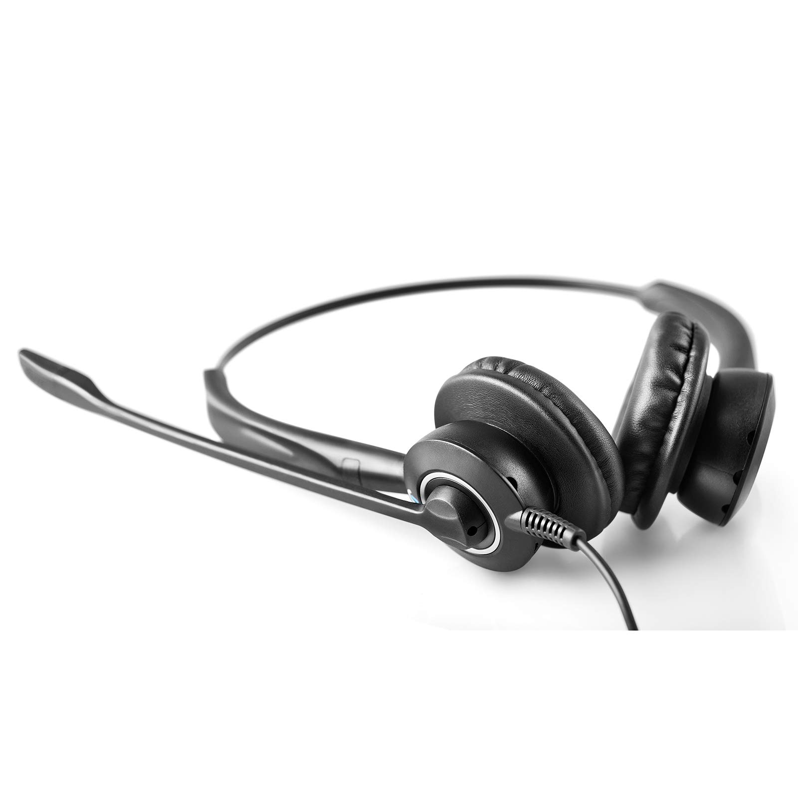 Leitner H950 Dual-Ear USB Computer Headset with Noise Cancelling Mic - Professional WFH Headphones for Zoom, Teams, Webex & Softphones - Perfect for Remote Work, Online Meetings & Call Centers