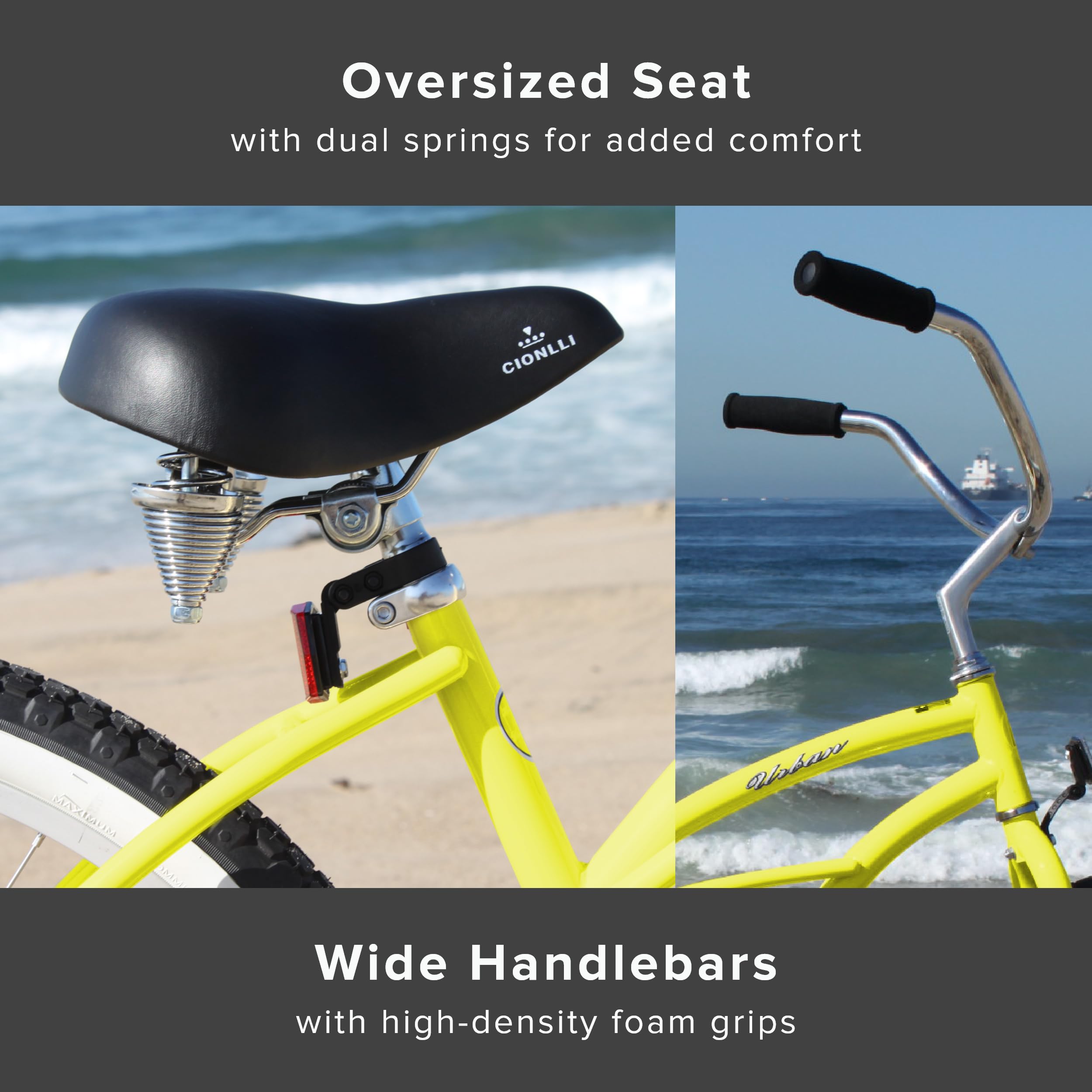Firmstrong Urban Lady Beach Cruiser Bike - Comfortable Women's Cruiser Bicycle for Leisure Riding, Commuting & Beach Outings