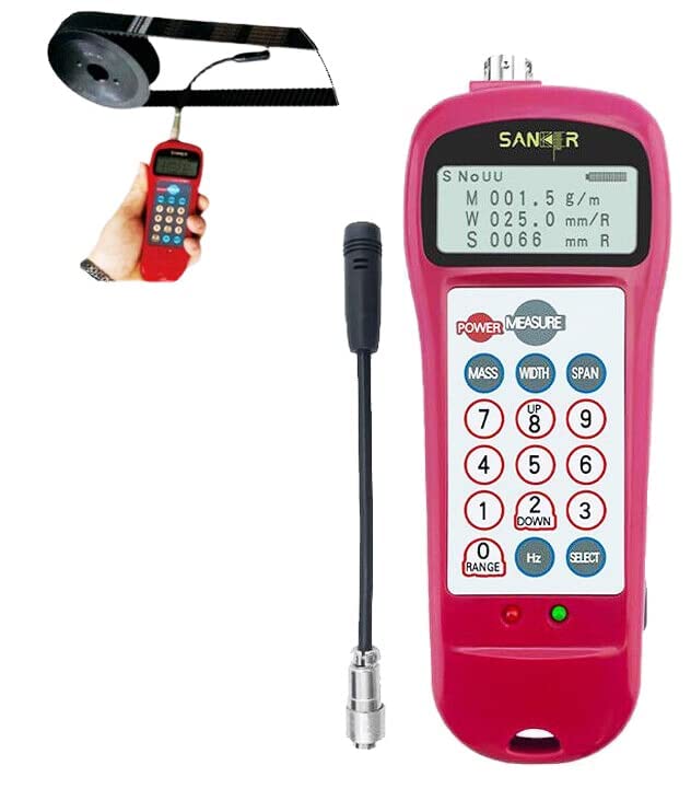 Sonic Belt Tension Meter - Digital Acoustic Belt Tension Tester for V-Belt, Fabric Covered Belt, Toothed Edge Belt, Multi-Vinged Belt & Power Transmission Belts | Industrial Maintenance & Automotive Repair Tool