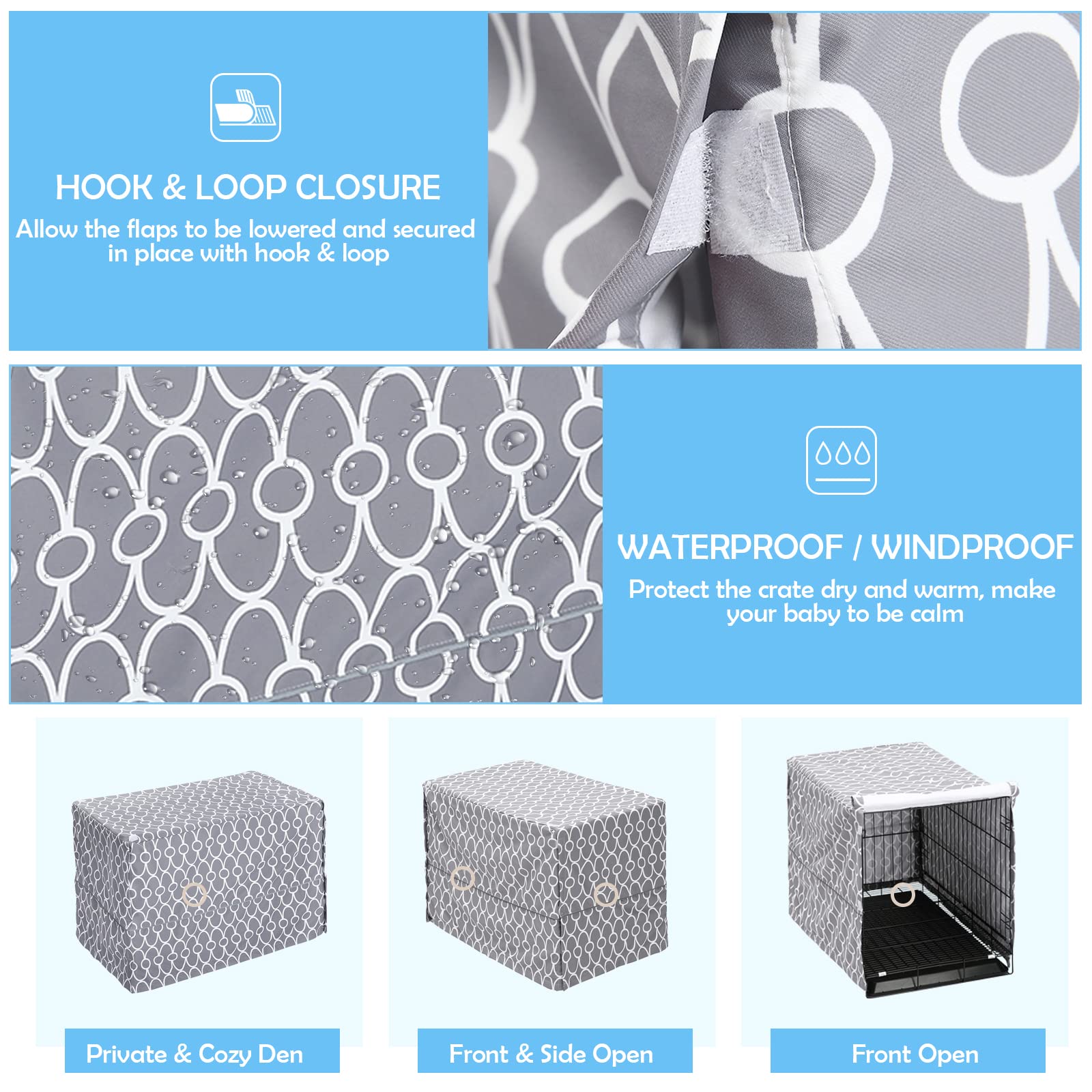 Heavy Duty Waterproof Nylon Dog Crate Cover for Wire Crates - Fits Most 25 Inch Kennels, Easy On/Off & Adjustable - Perfect for Travel, Home & Vet Visits