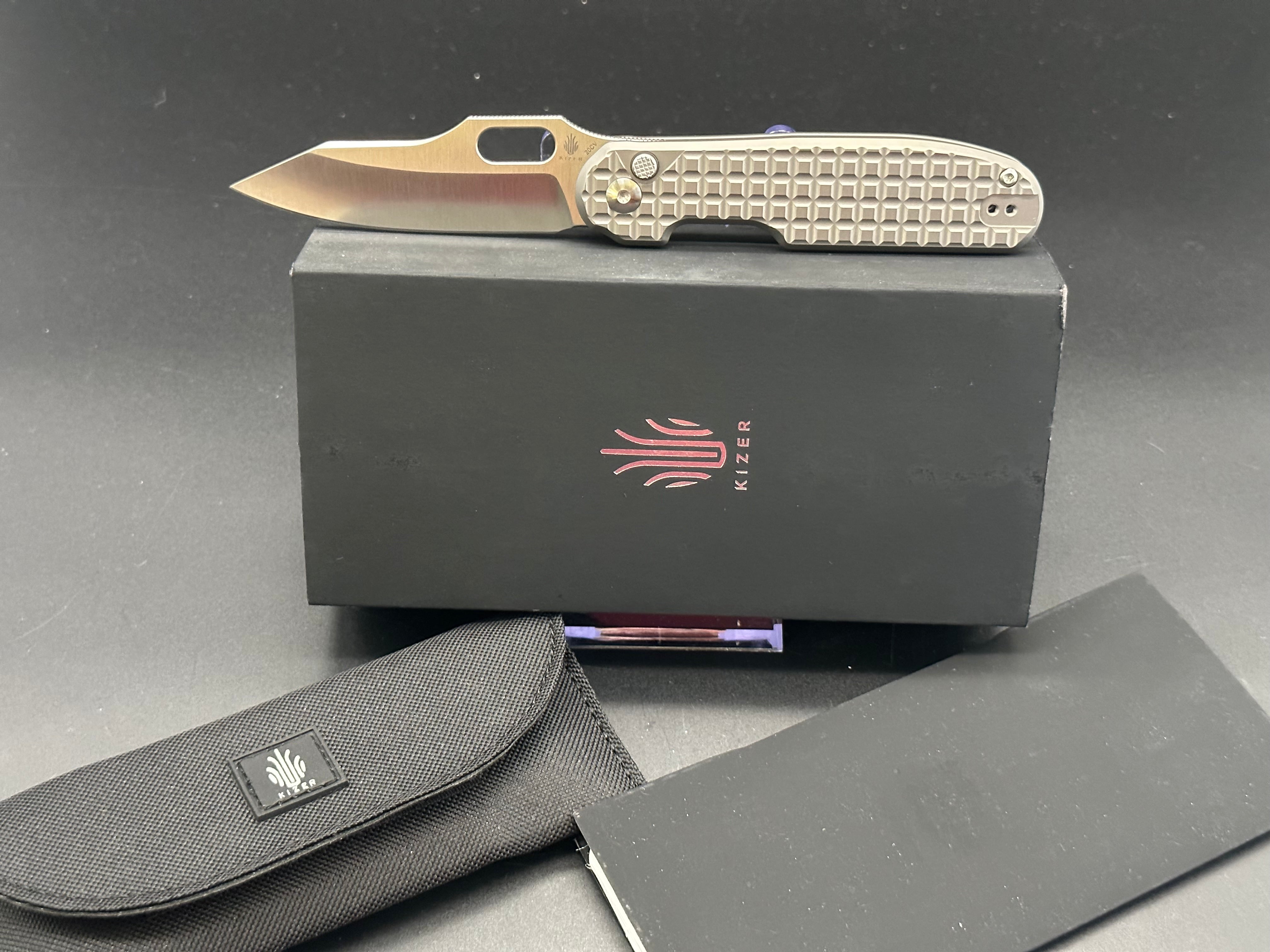KIZER CORMORANT KI4562A4 Titanium Folding Pocket Knife - EDC, Outdoor, Camping & Survival Gear