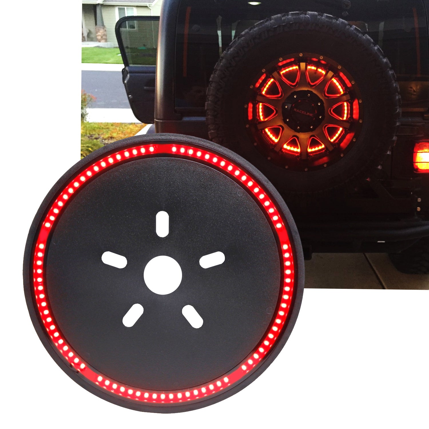 Jeep Wrangler F1 Strobe LED 3rd Brake Light Kit - Spare Tire Mount Flash Light for Enhanced Safety & Off-Road Visibility | Perfect for Night Driving, Off-Road Adventures & Emergency Signaling