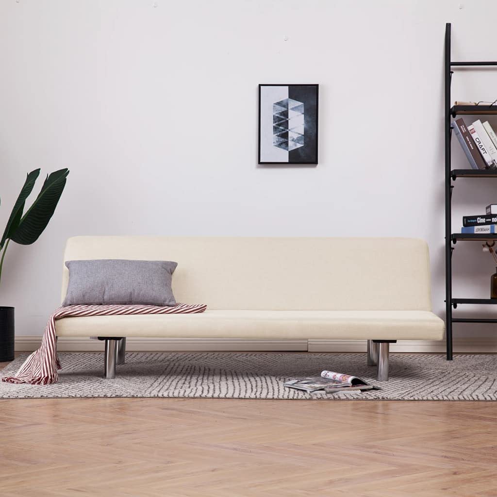 Sywamol Convertible Sofa Bed - Cream Fabric Upholstered Couch for Living Room, Bedroom, Apartment & Reading Nook - Space-Saving Sleeper Sofa for Small Spaces & Guest Rooms