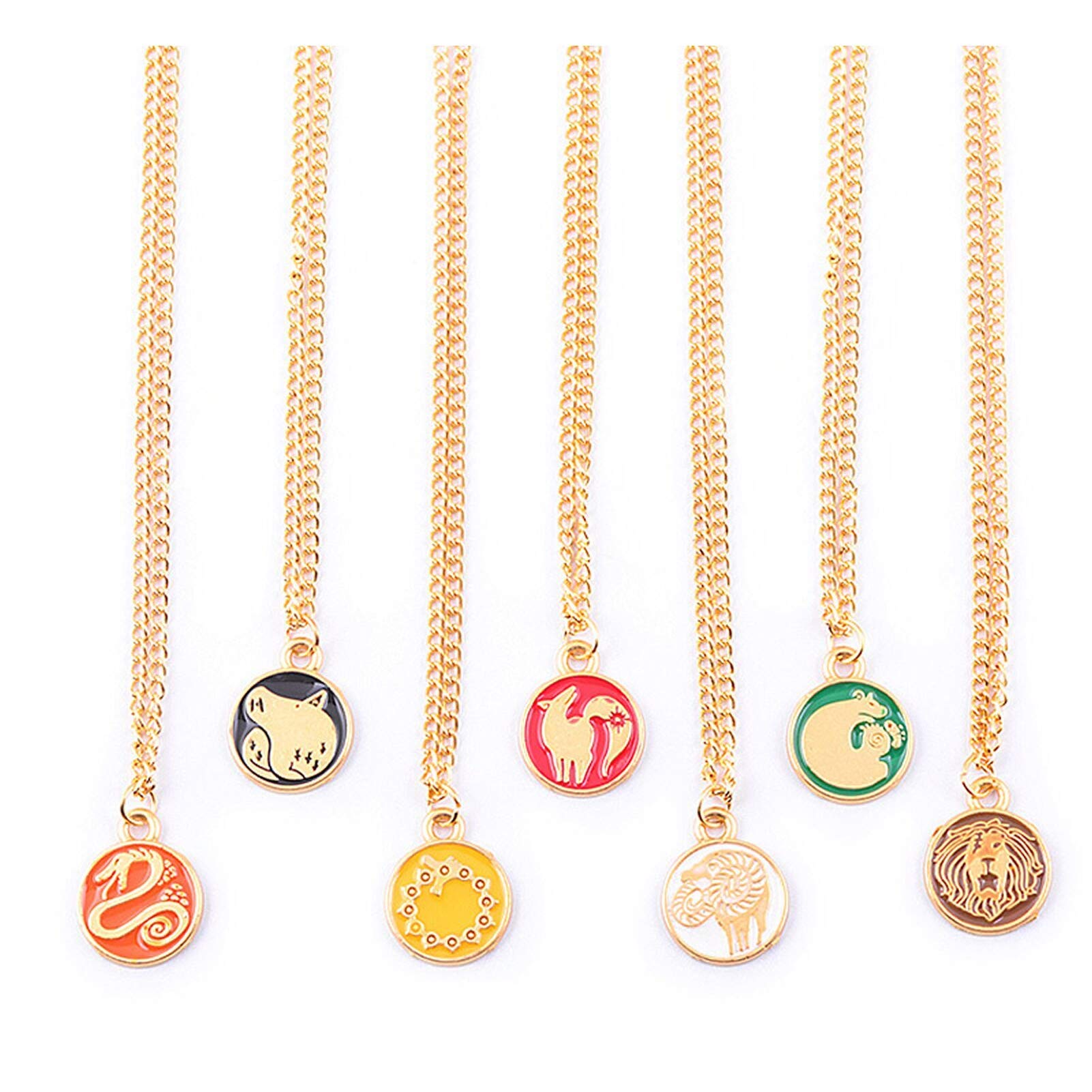 TLSD Meliodas Necklace Set - 7 Piece Anime Cosplay Pendant Collection for The Seven Deadly Sins Fans | Perfect for Cosplay, Halloween Costumes, and Anime Conventions