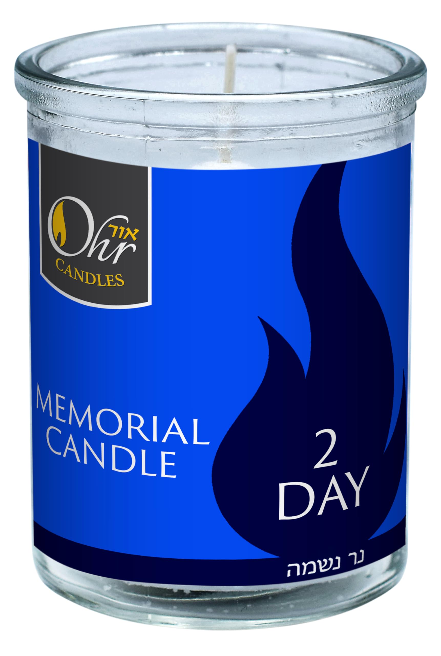 48-Hour Yahrzeit Memorial Candles - 2 Day Jewish Candle for Yom Kippur & Remembrance - Glass Tumbler Candle (1 Pack) - Perfect for Synagogue, Home Memorials & Religious Ceremonies