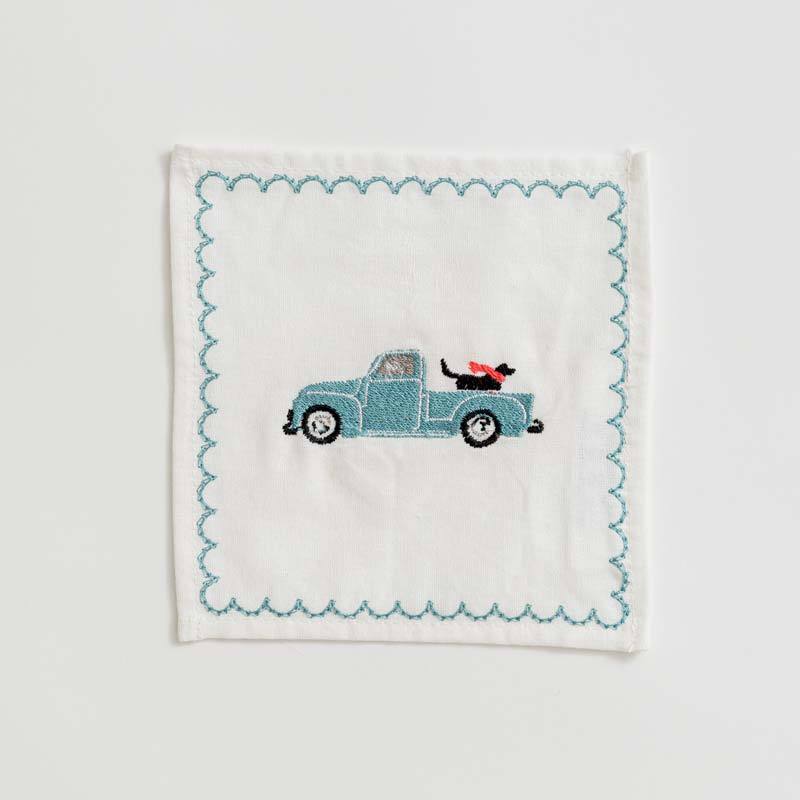 Premium Blue Truck Cocktail Napkins - Set of 6 | Vintage Style Beverage Napkins for Parties, BBQs, and Outdoor Gatherings