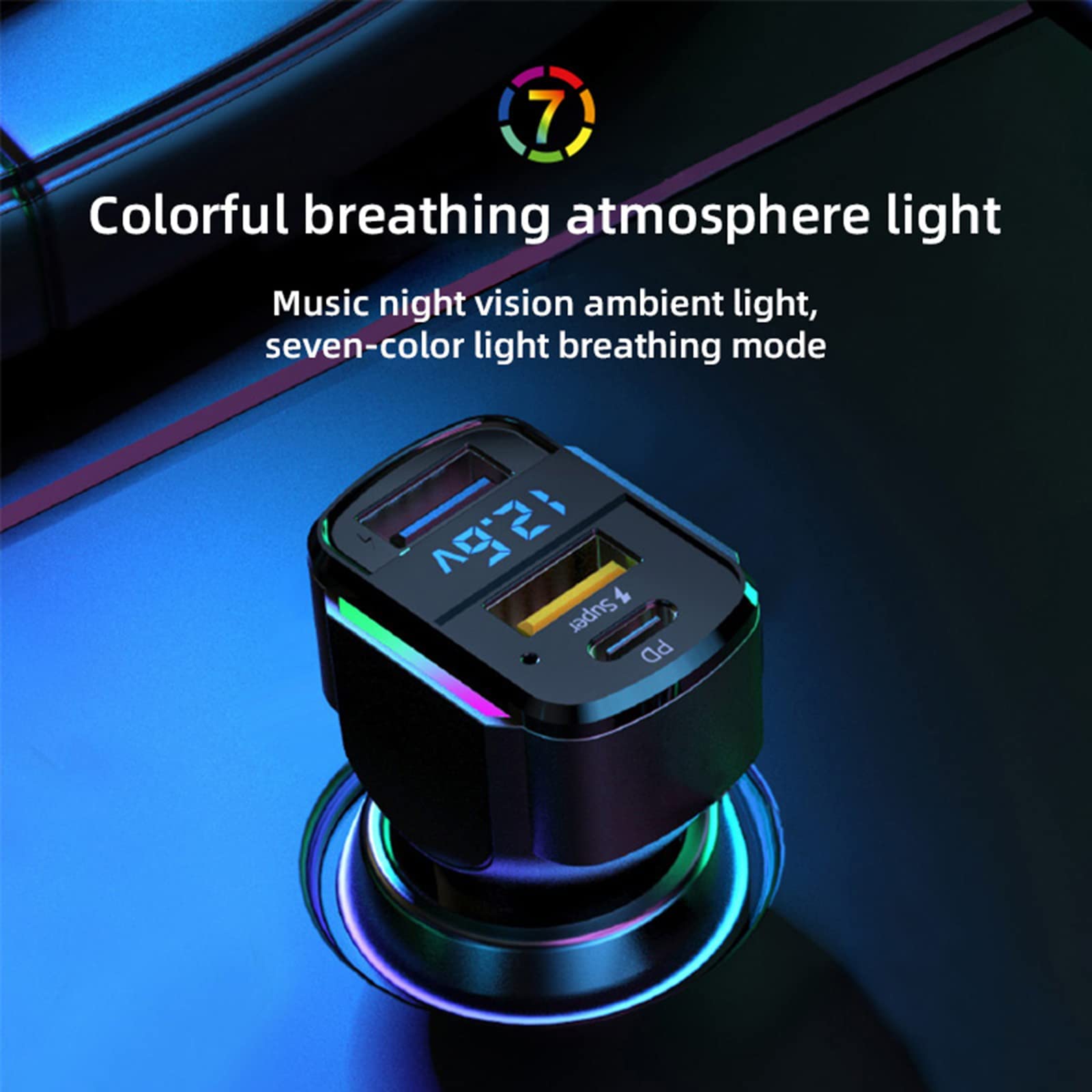 GemCoo 80W USB C Car Charger with PD 36W & QC3.0 Fast Charging - Dual Port Cigarette Lighter Adapter for iPhone 14/13/12/11, iPad, Samsung Galaxy S22/S21/S10 - Perfect for Road Trips & Long Drives