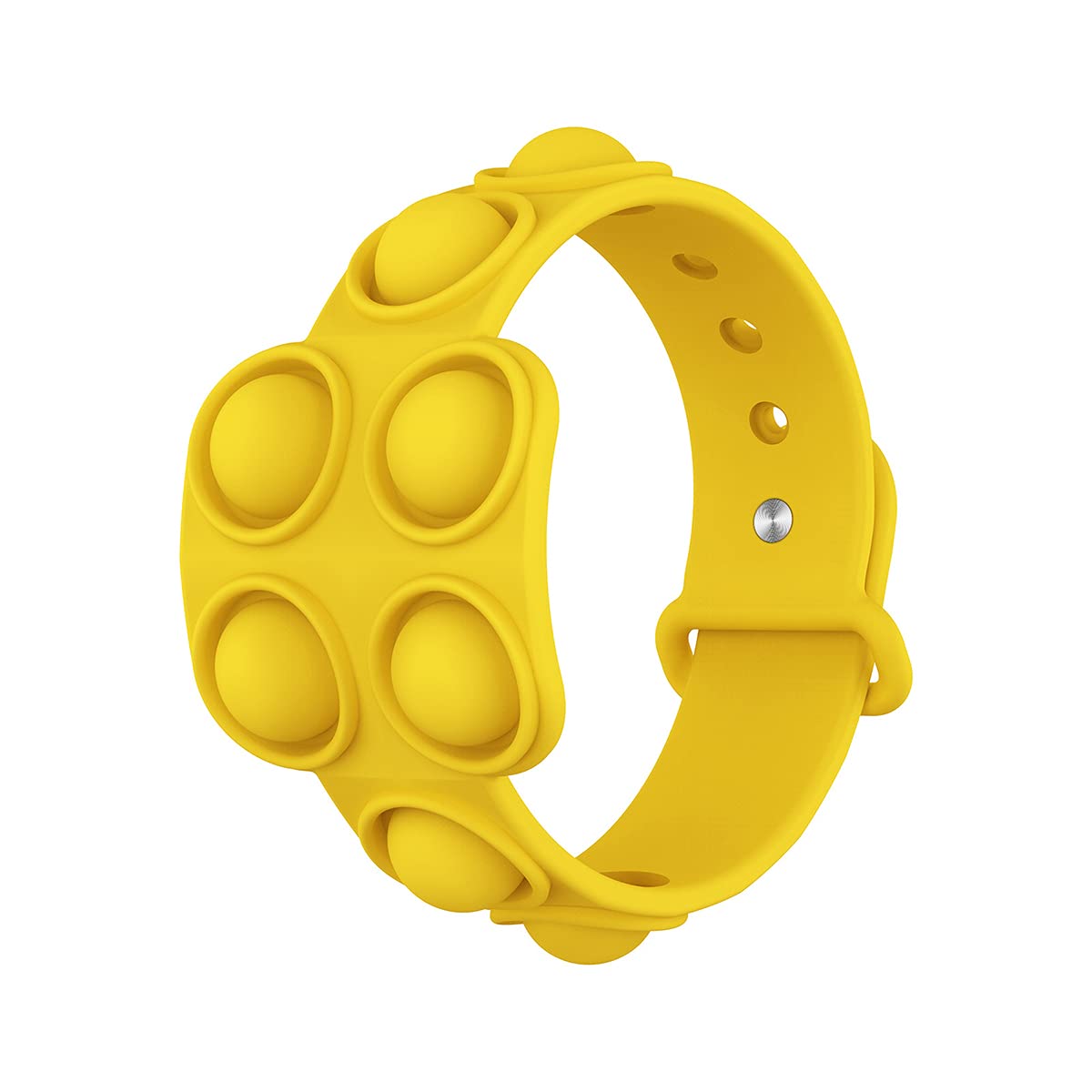Nothers Push Pop Bubble Fidget Bracelet - Silicone Stress Relief Toy for Adults & Kids - Wearable Anxiety Sensory Toy for Office, School, Travel (Yellow) - Perfect for ADHD, Autism & Focus Improvement