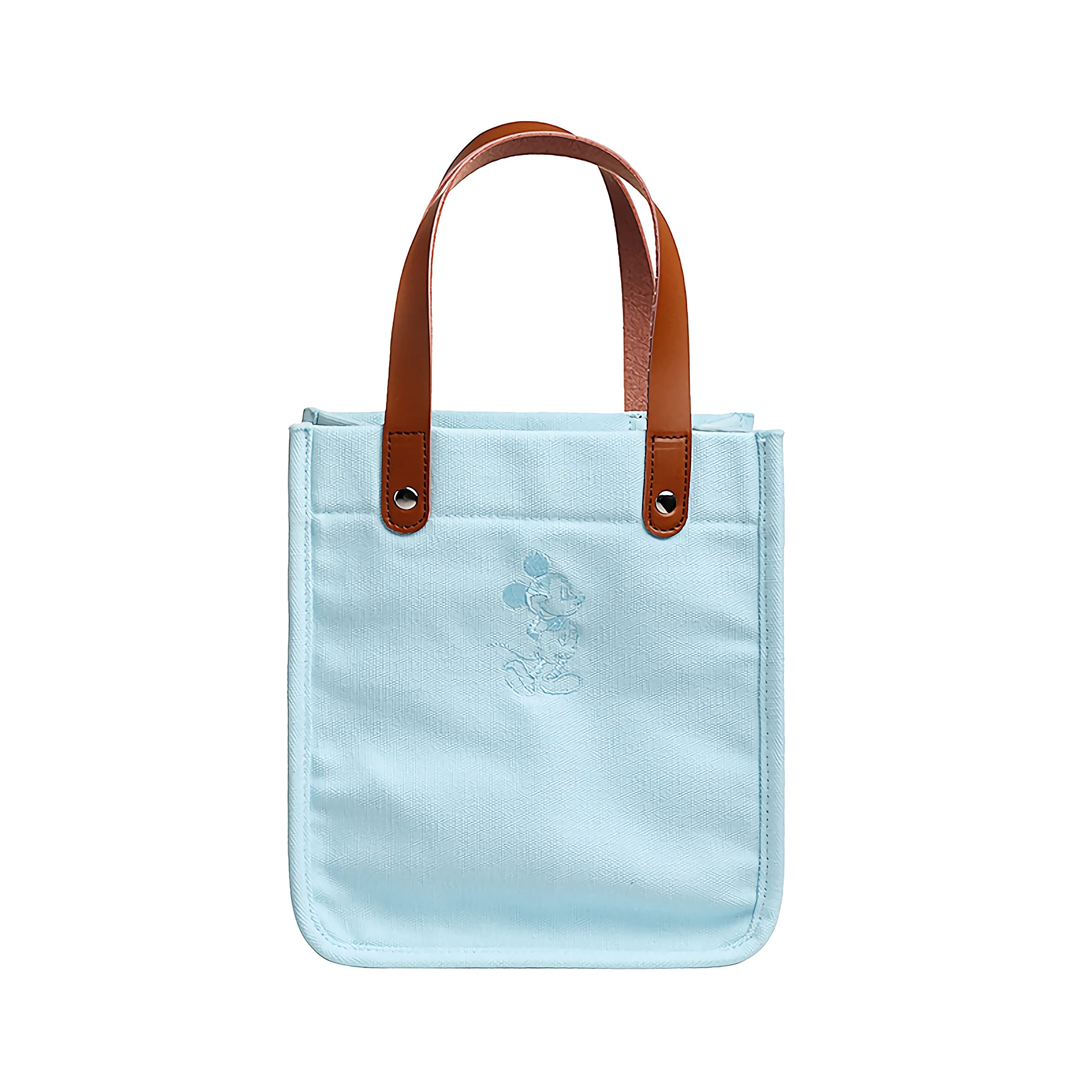Insulated Reusable Linen Lunch Bag for Adults - Cute Cartoon Lunch Box for Women & Men - Perfect for Work, School, Picnic, Travel & Office - Blue