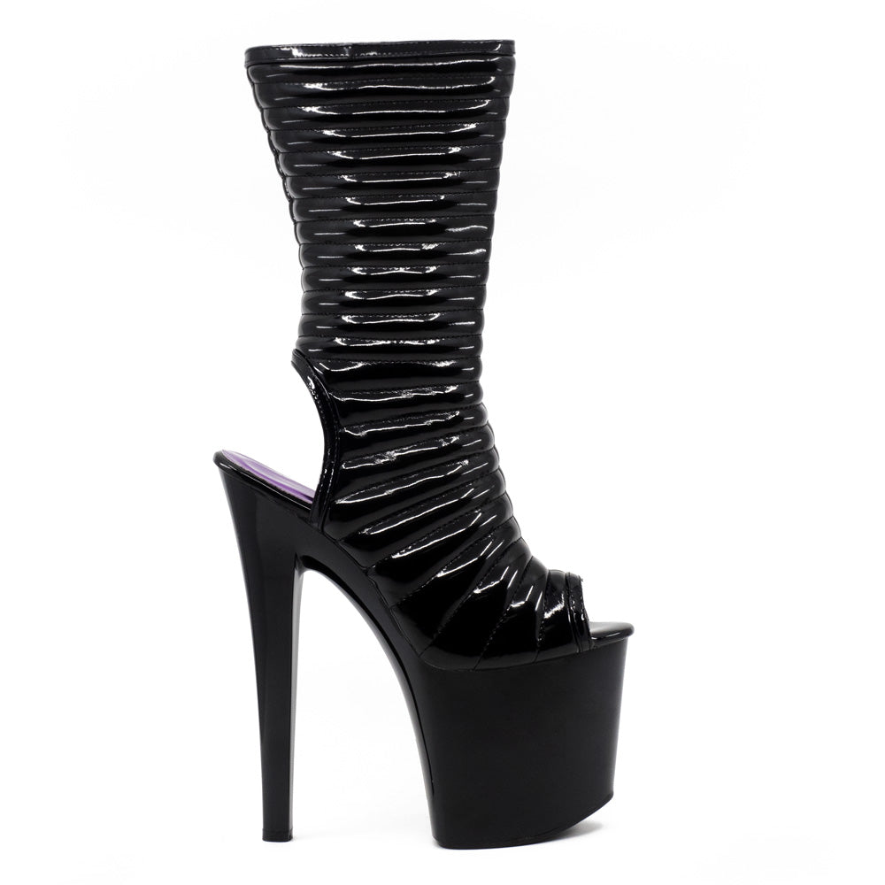 Ellie Shoes Melissa 8 Stiletto Heels - Open Back Peep Toe Platform Boots for Women | Perfect for Night Out, Party & Special Occasions