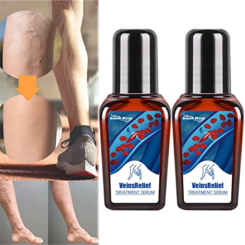 Varicose Veins Treatment Serum for Legs - Spider Vein Relief Cream with Soothing Formula | 0.67 Fl Oz (2 Bottles) | Improves Circulation & Reduces Visible Veins for Comfortable Daily Wear