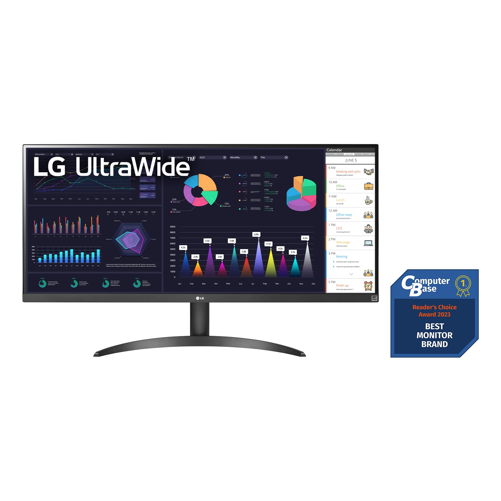 LG 34WQ500-B 34-Inch UltraWide Full HD Monitor (2560x1080, 21:9) with AMD FreeSync, HDR10, VESA DisplayHDR 400, 99% sRGB IPS Panel & 5ms Response - Ideal for Gaming, Office Work, and Multimedia Entertainment