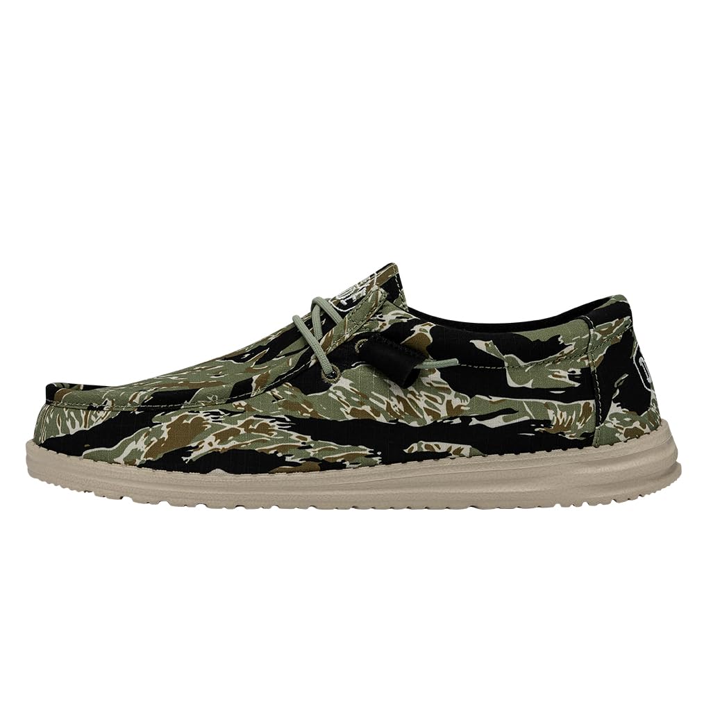 Hey Dude Men's Wally Camo Slip-On Loafers - Comfortable Lightweight Casual Shoes for Men | Perfect for Walking, Travel & Everyday Wear