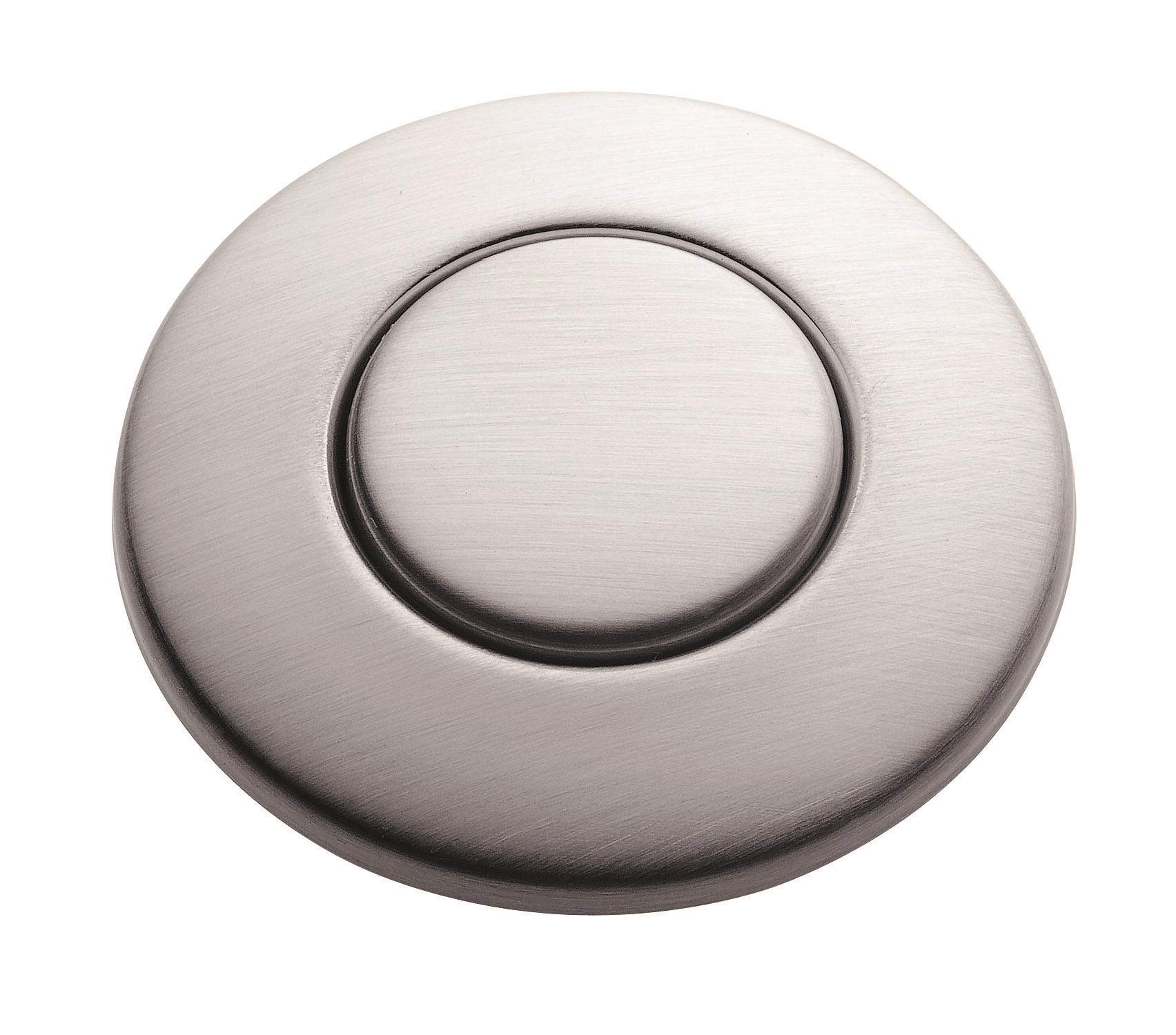 INSINKERATOR Air Switch Decorative Button - Satin Nickel (STC-SN) - Compatible with INSINKERATOR Dual Outlet Garbage Disposal Air Switch Kit | Easy Installation & Modern Upgrade for Kitchen Sink Waste Disposal System