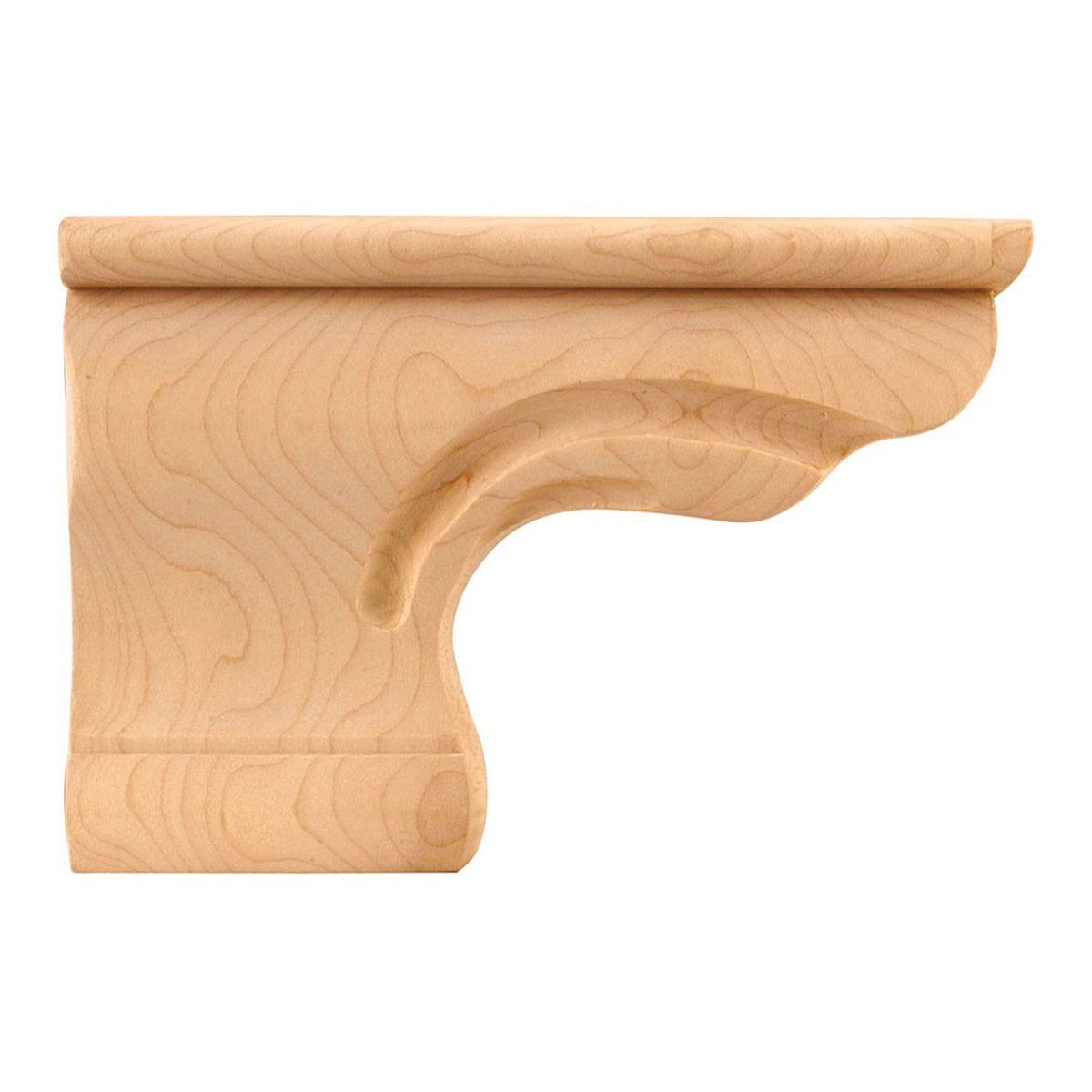 Hardware Resources 6 3/8 x 1 x 4 1/2 Inch Cherry Wood Rounded Corner Pedestal Foot with Bead Detail - Perfect for Furniture Legs, Cabinets, and DIY Home Decor Projects
