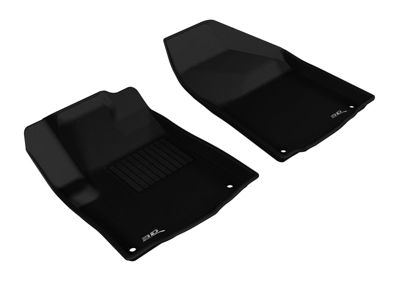3D MAXpider All-Weather Floor Mats for 2014-2015 Jeep Cherokee - Kagu Series 1st Row Custom Fit Car Mats, Black - Perfect for Off-Roading, Daily Commuting & Family Trips